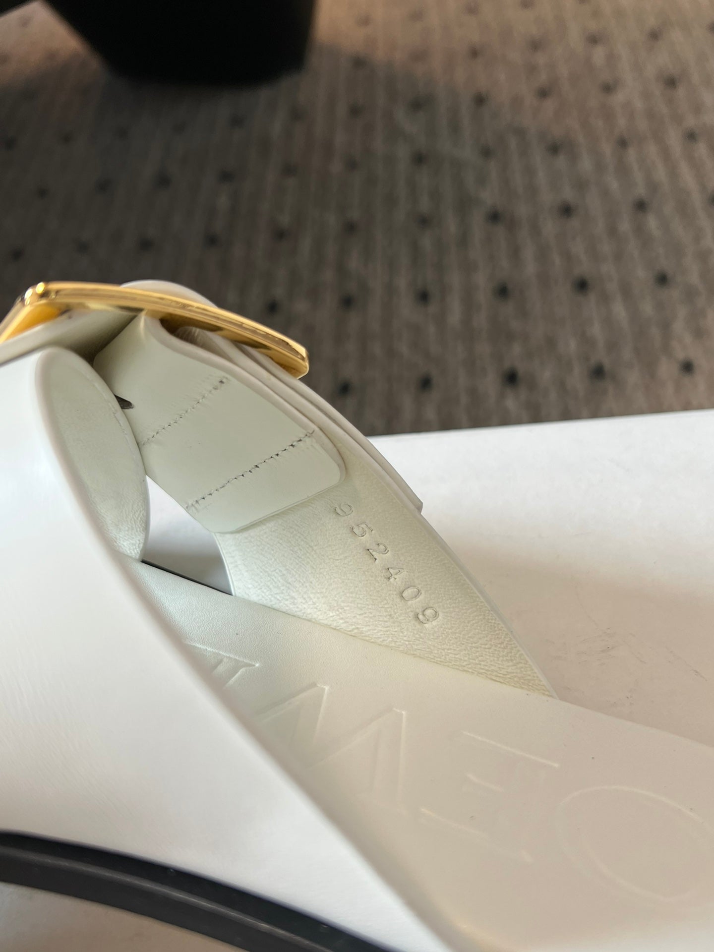 Loewe 25 Petal Belt Flat Sandals White Sheepskin 212777