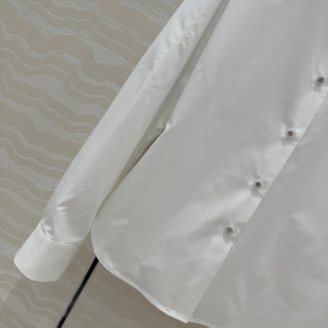 CC Pearl Edge Shirt White Cotton