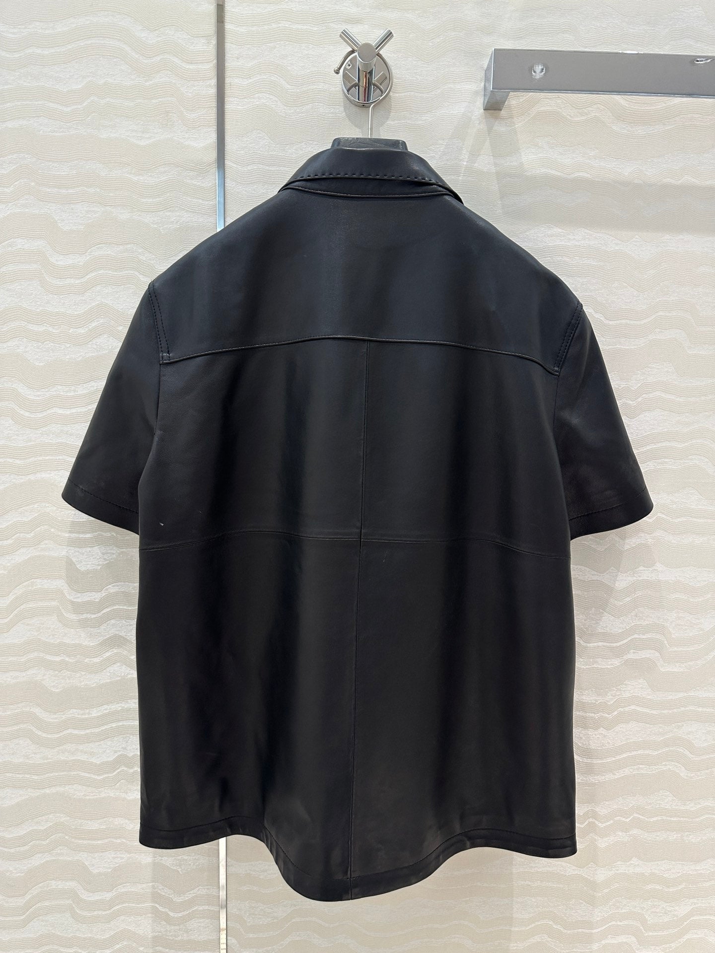Prada Short-sleeved Jacket Black Lambskin