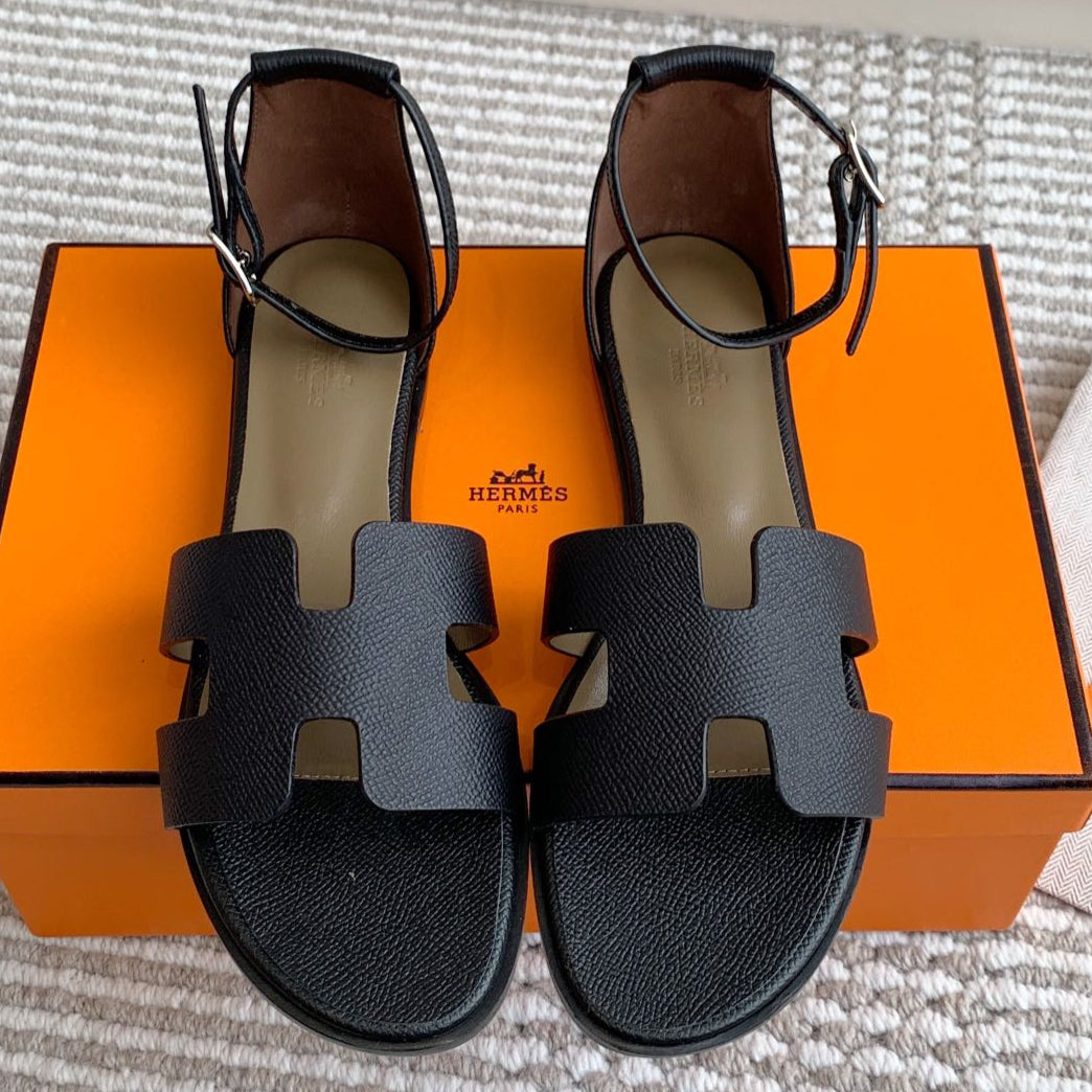 HM Santorini Sandal Black Cowhide 291381