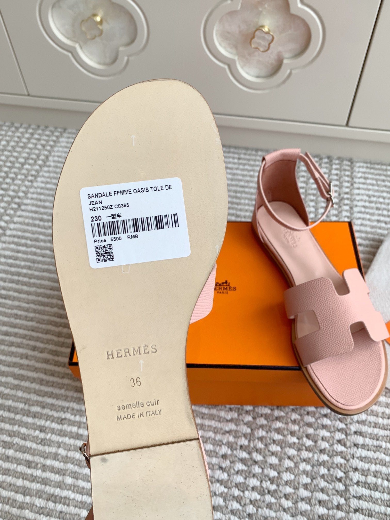 HM Santorini Sandal Pink Cowhide 291383