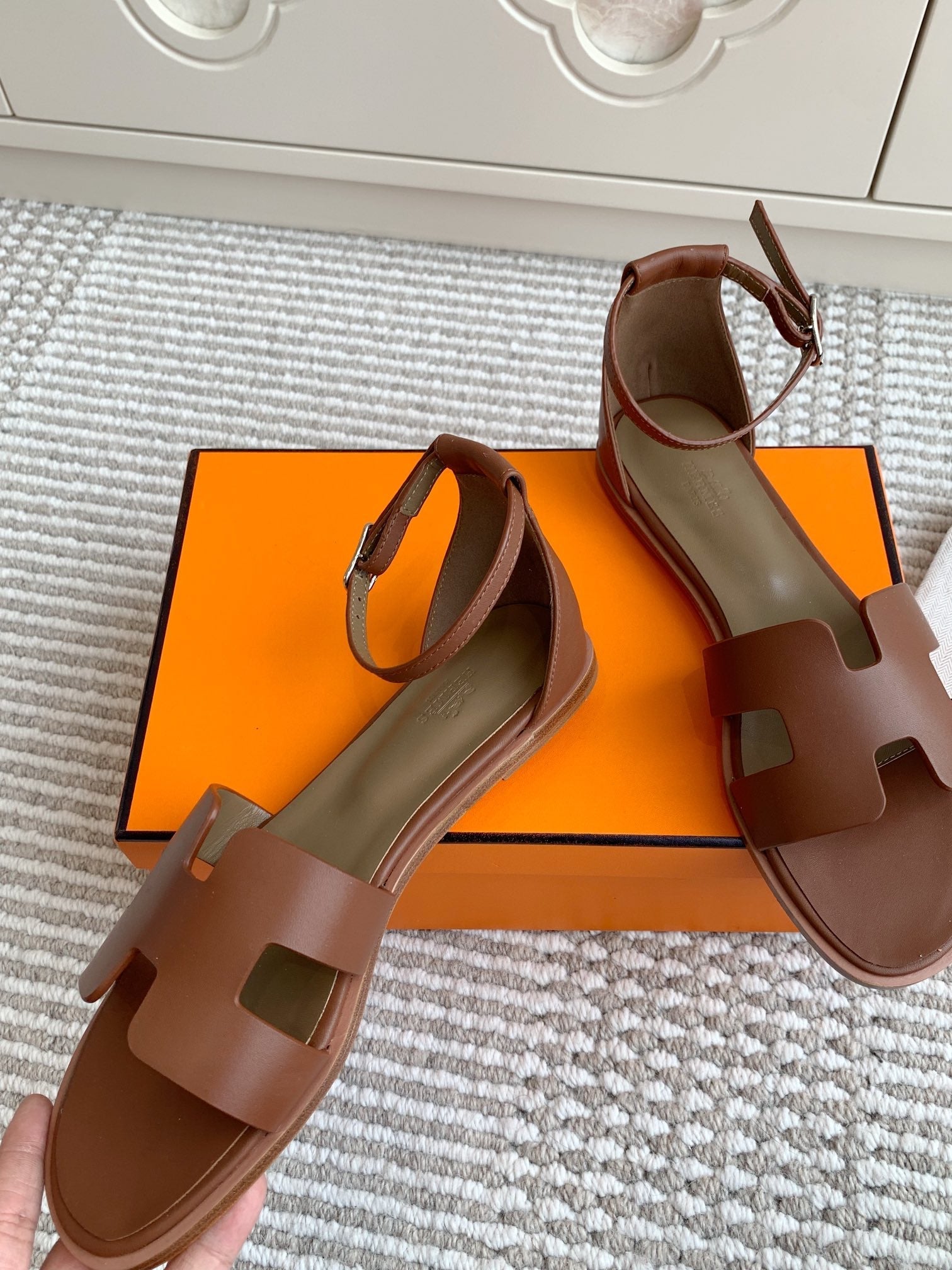 HM Santorini Sandal Brown Cowhide 291385