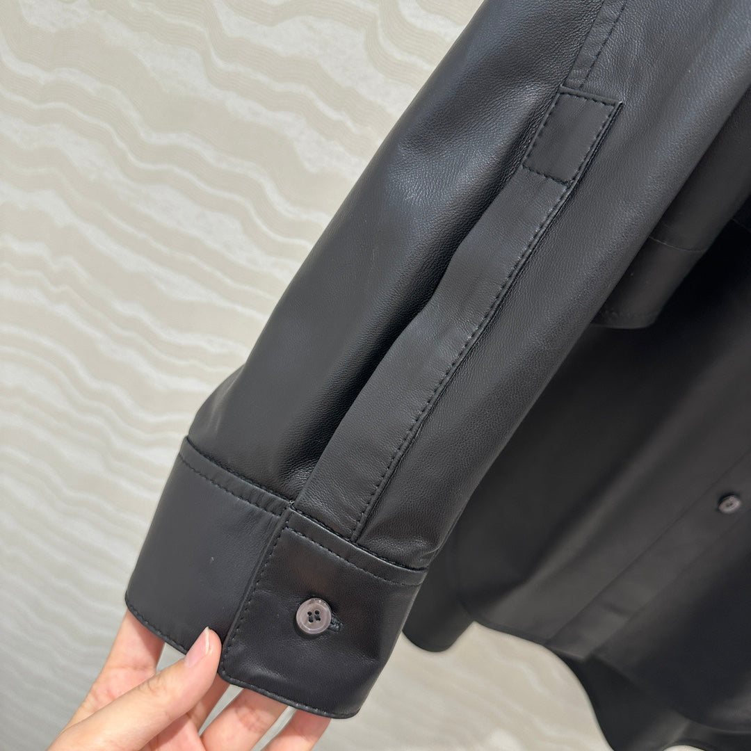 Loewe Shirt Jacket Black Lambskin
