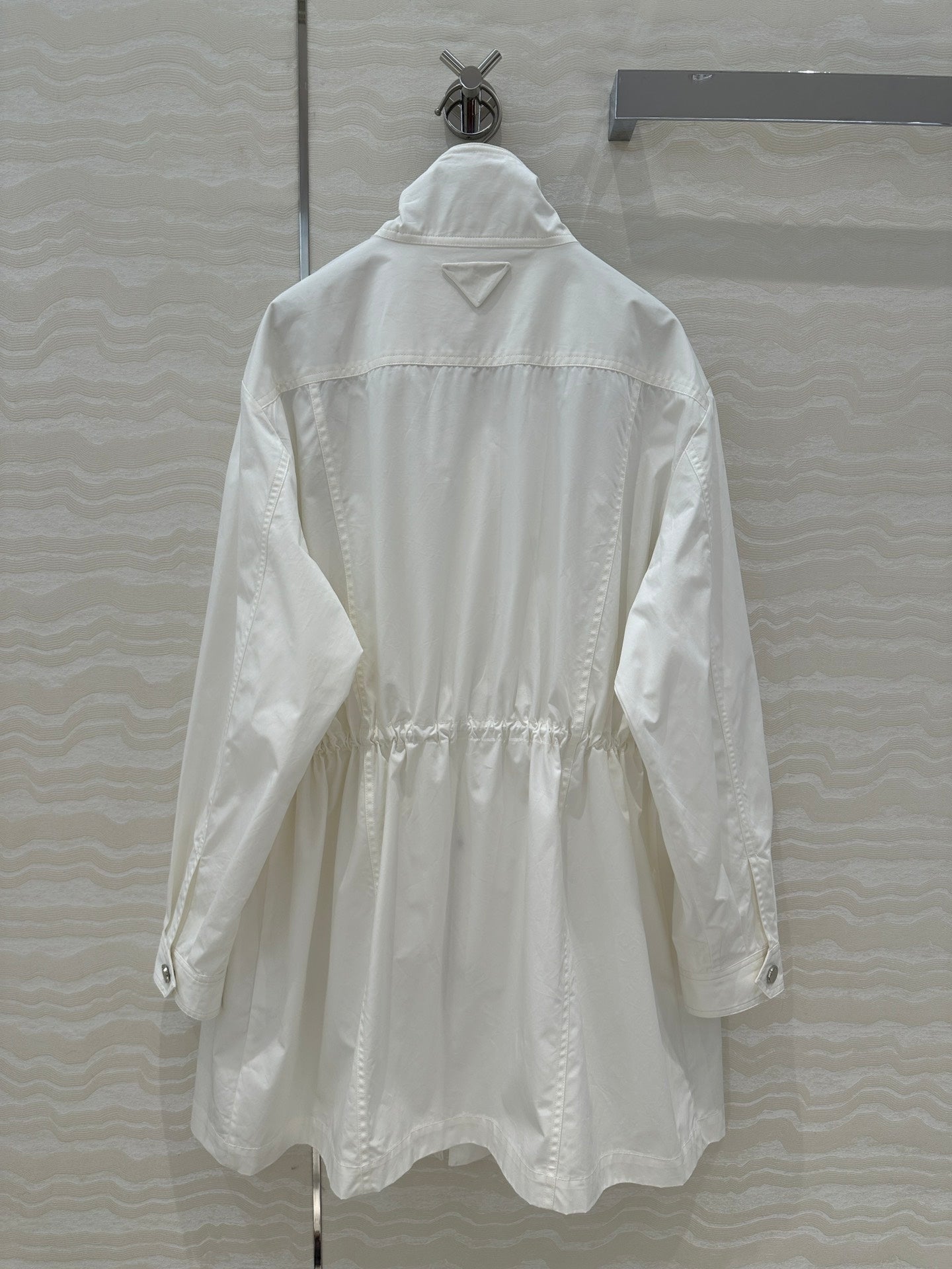 Prada 25 Windbreaker Coat White Cotton