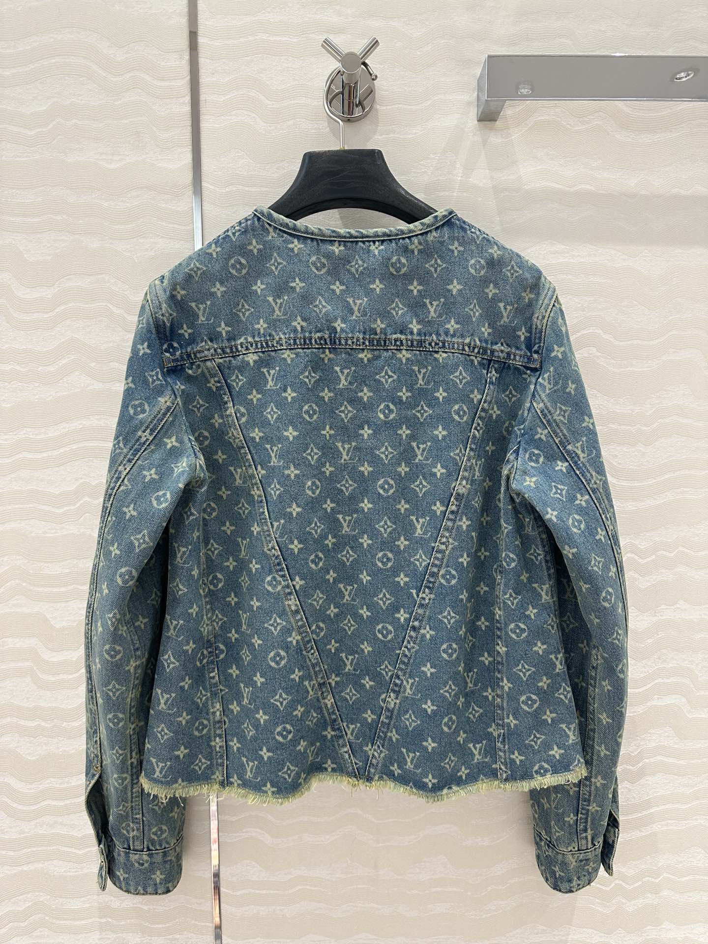 LV Hair Edge Craftsmanship Denim Jacket Blue Cotton