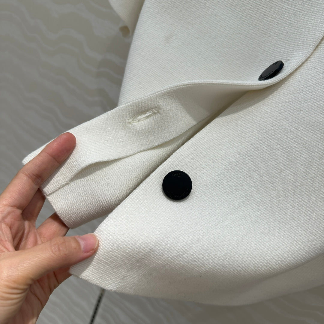 CD Short-Sleeved Cardigan Jacket White Viscose Polyamide