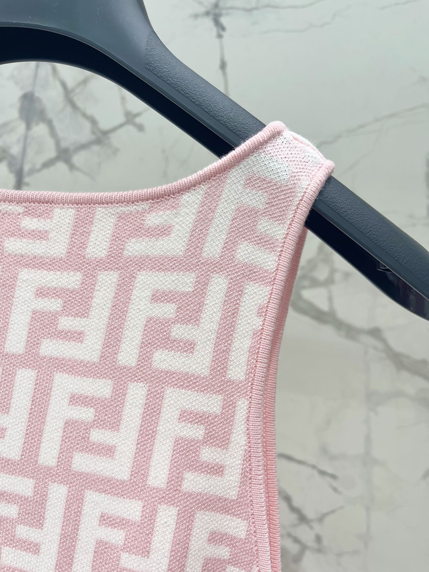 Fendi Sleeveless Dress Pink Wool