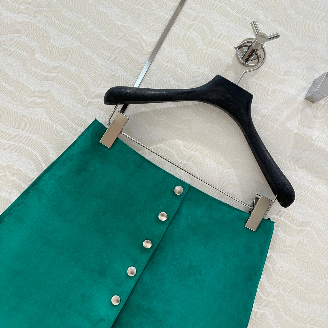 Prada Skirt Green Lambskin