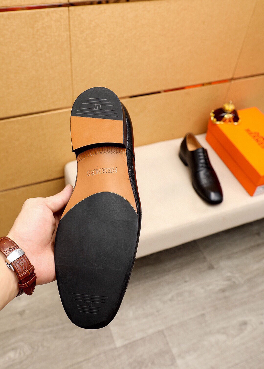 HM Men's Loafer Black Cowhide 616503