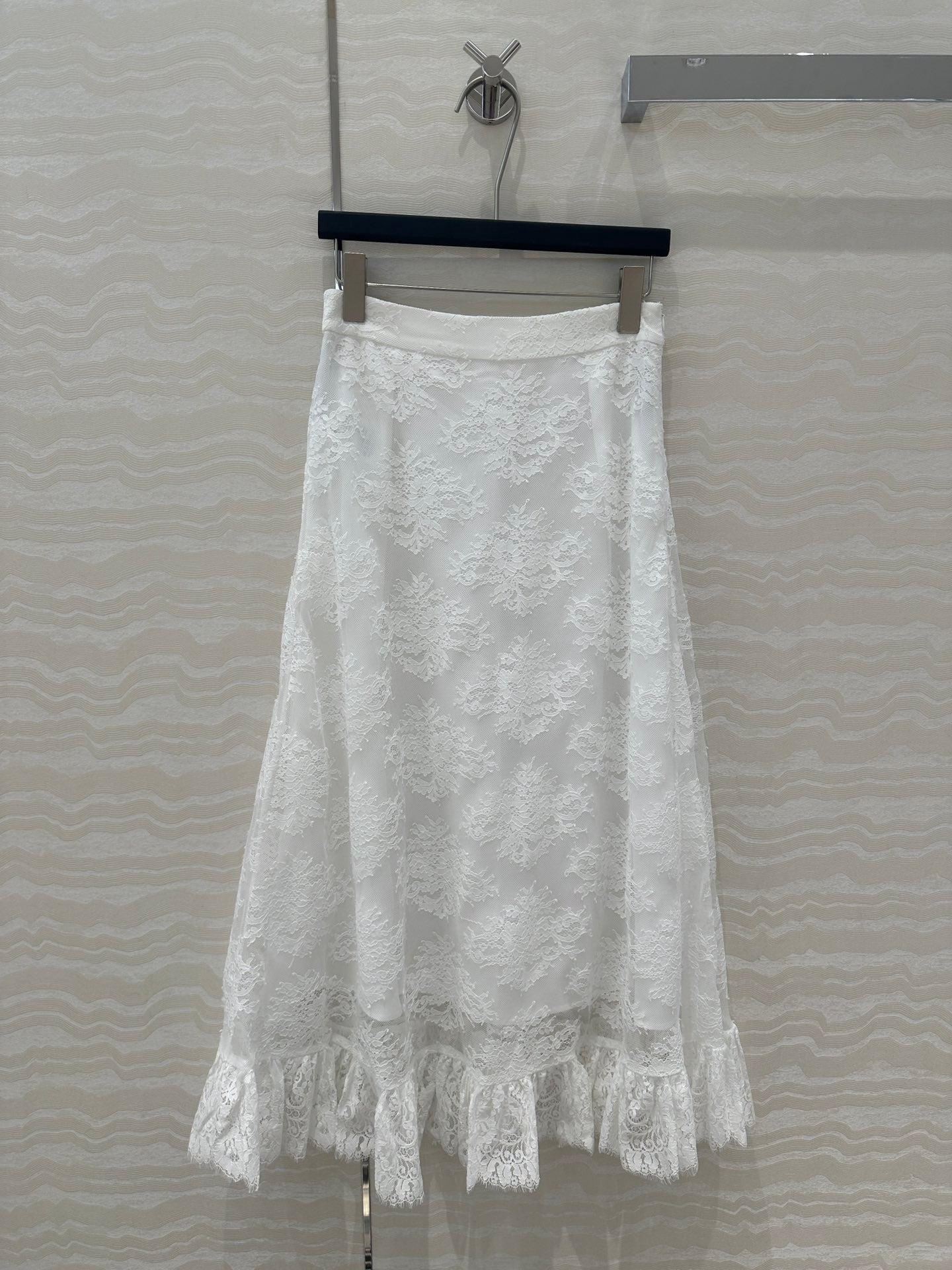 CD Lace Long Skirt White Polyester