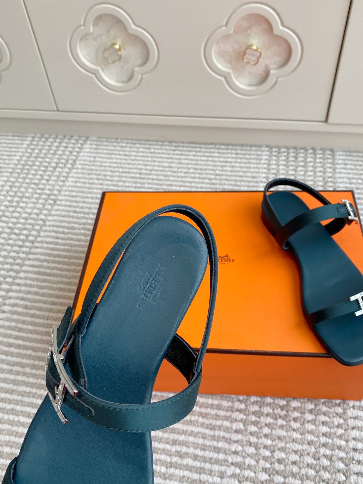 HM Cristal Sandals Blue Calfskin 291446