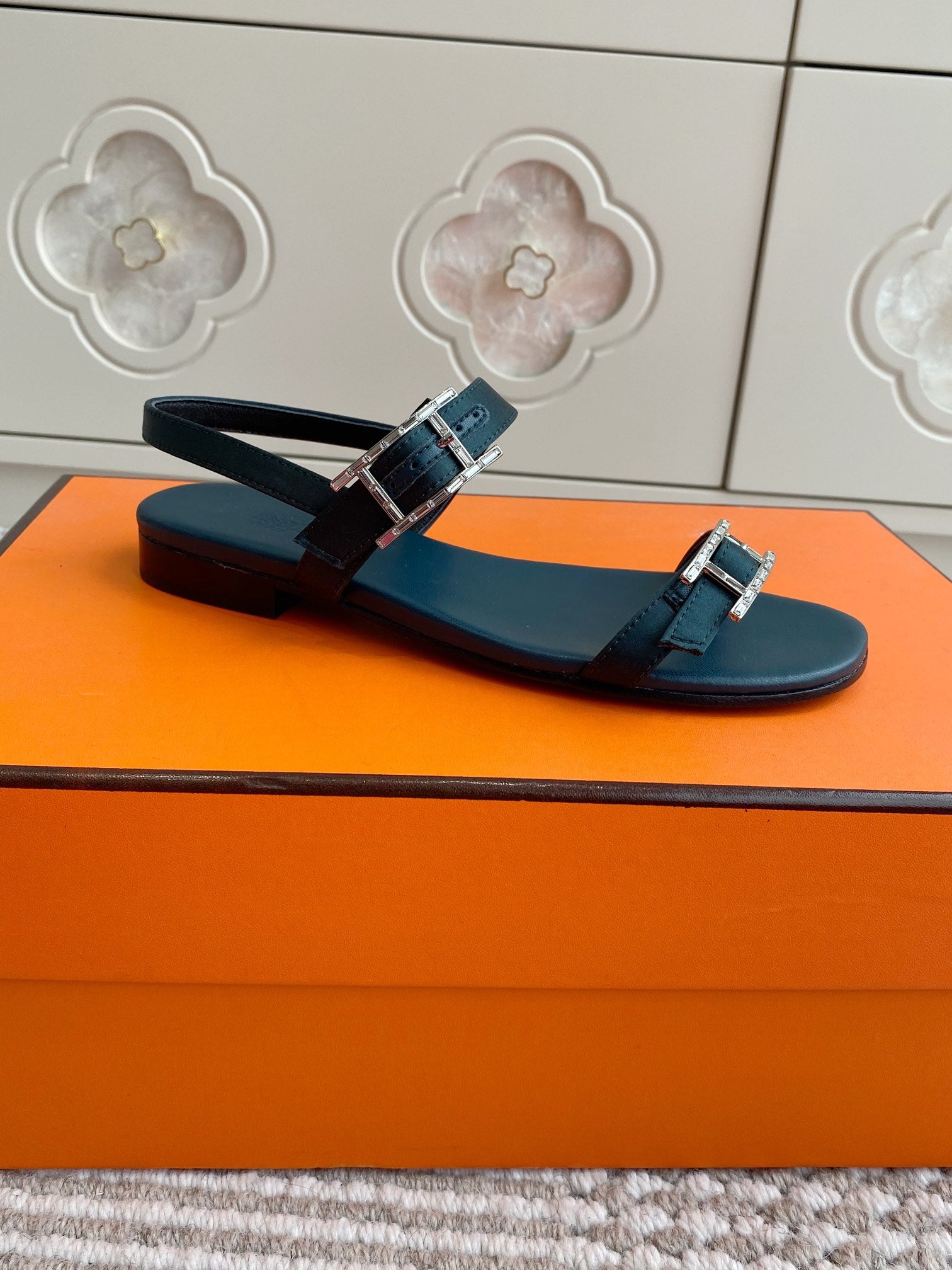 HM Cristal Sandals Blue Calfskin 291446