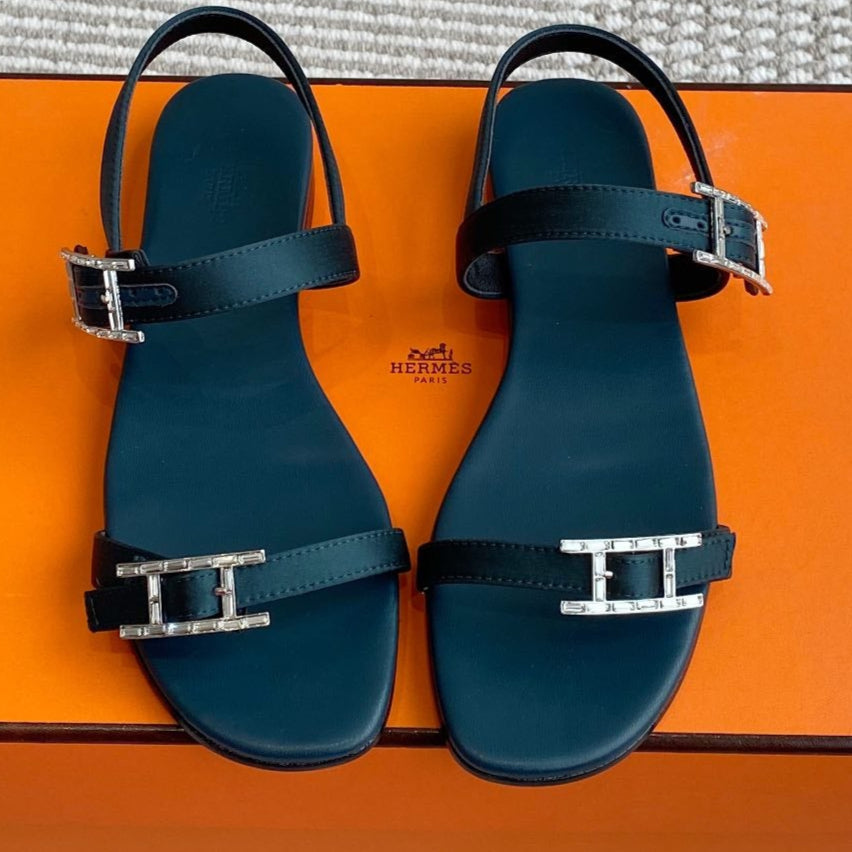 HM Cristal Sandals Blue Calfskin 291446