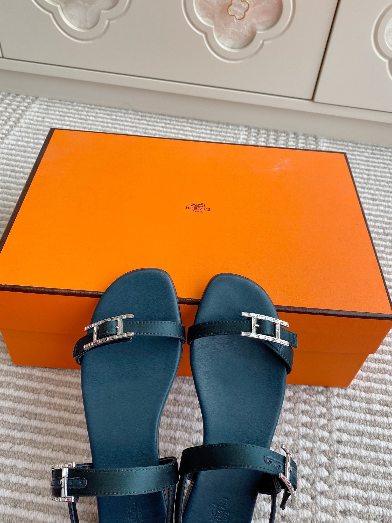 HM Cristal Sandals Blue Calfskin 291446