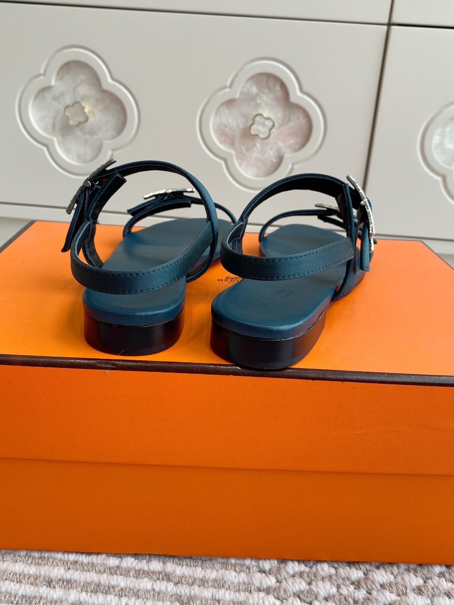 HM Cristal Sandals Blue Calfskin 291446