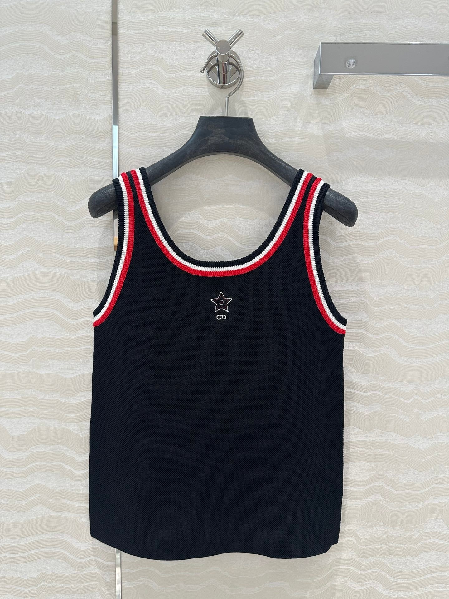 CD Tank Top Black Rayon Polyester