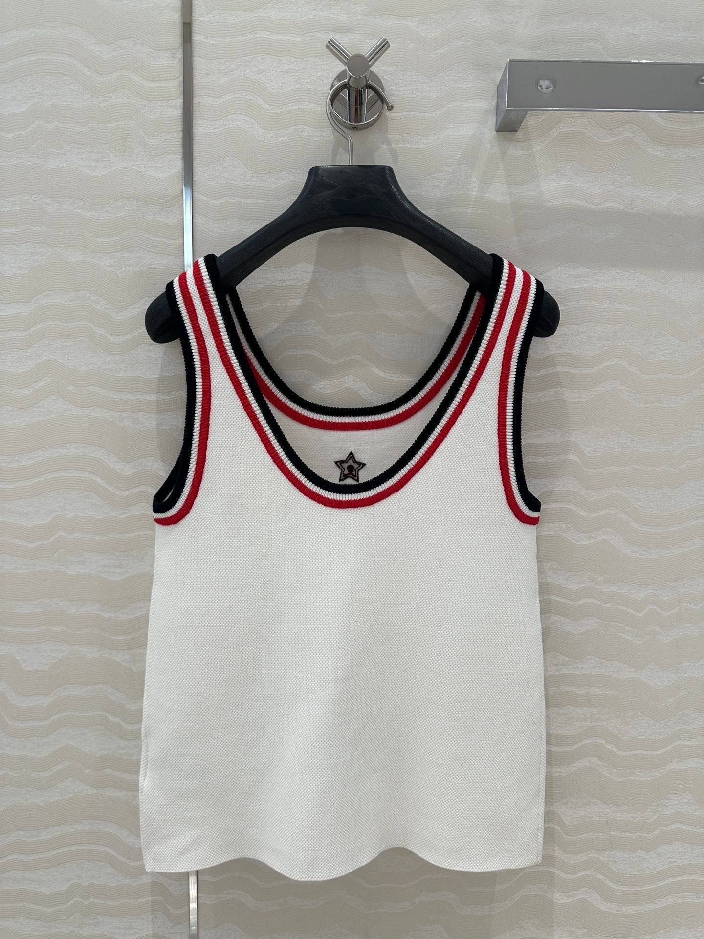 CD Tank Top White Rayon Polyester