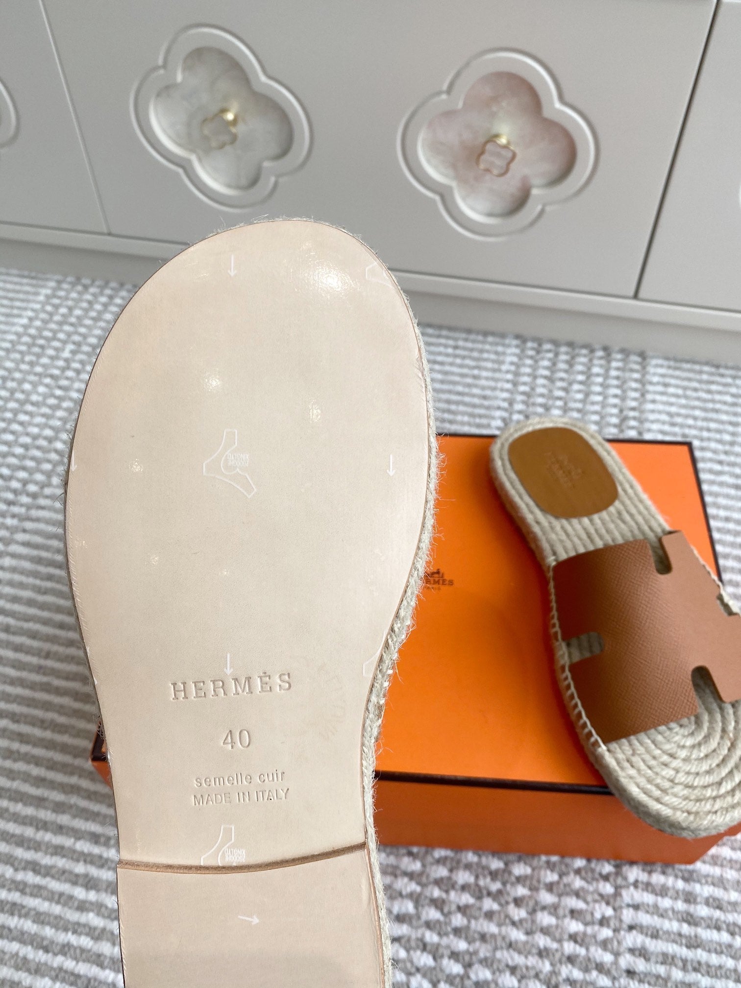 HM Antigua Espadrille Brown Calfskin 291405