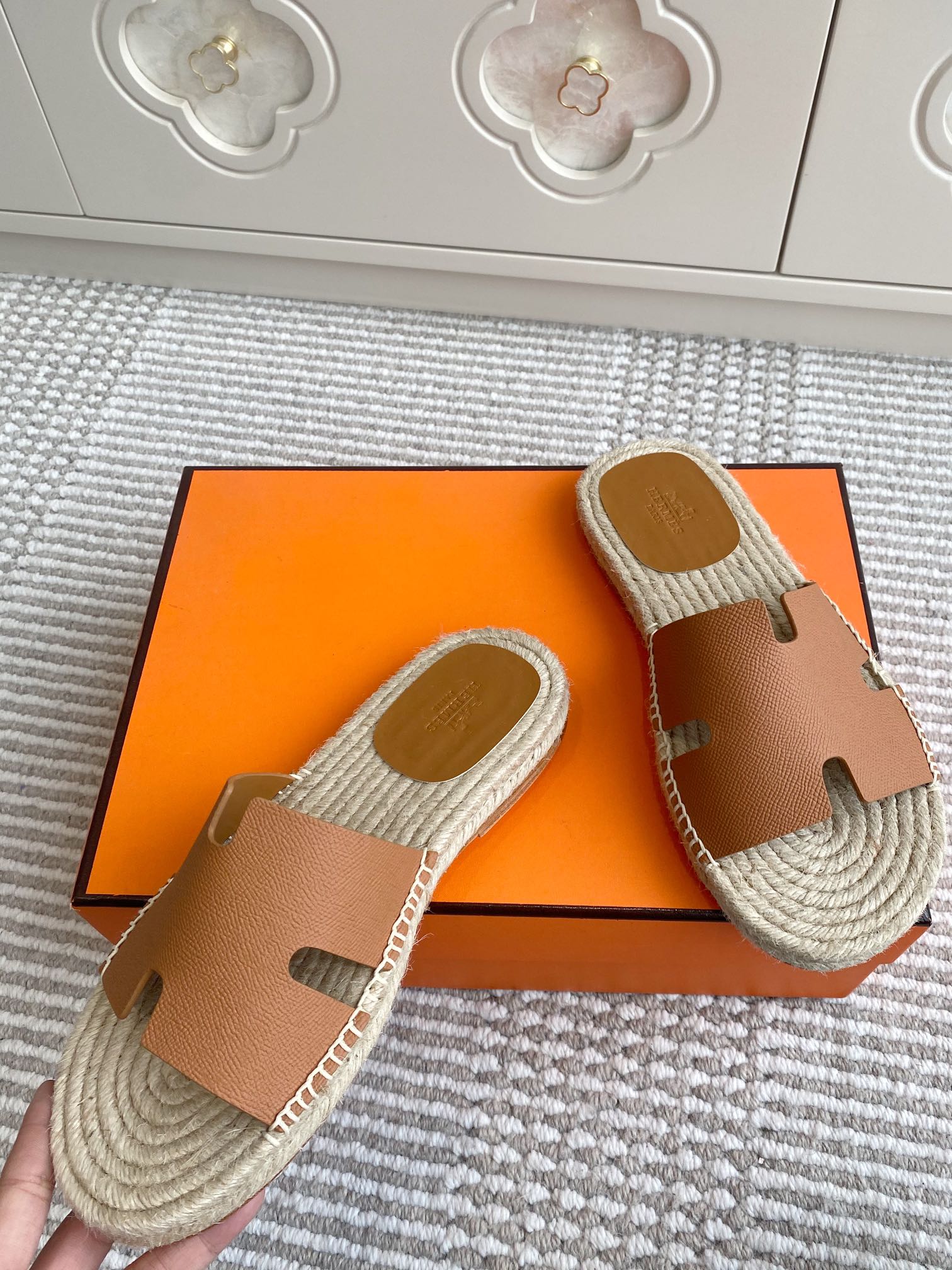 HM Antigua Espadrille Brown Calfskin 291405