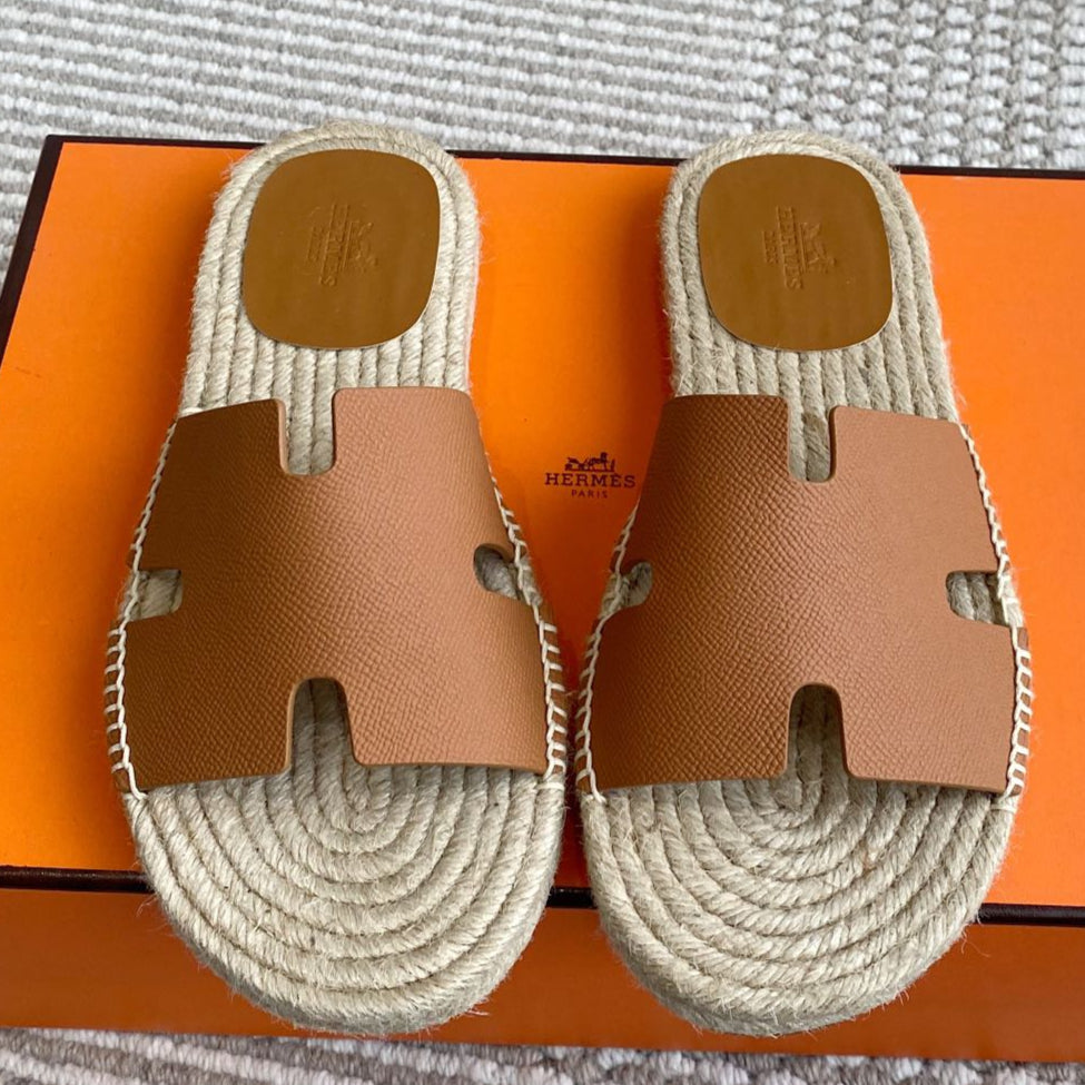 HM Antigua Espadrille Brown Calfskin 291405