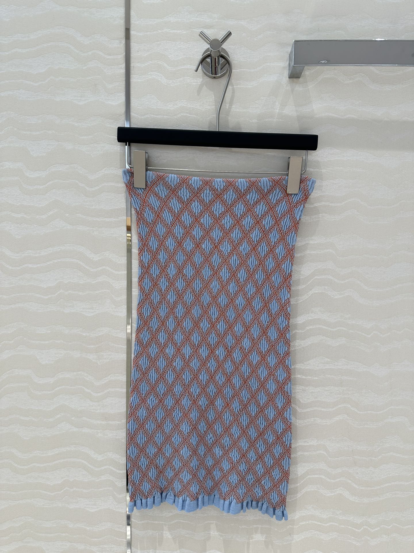 Prada Long Skirt Blue mix Orange Cotton Poliamide