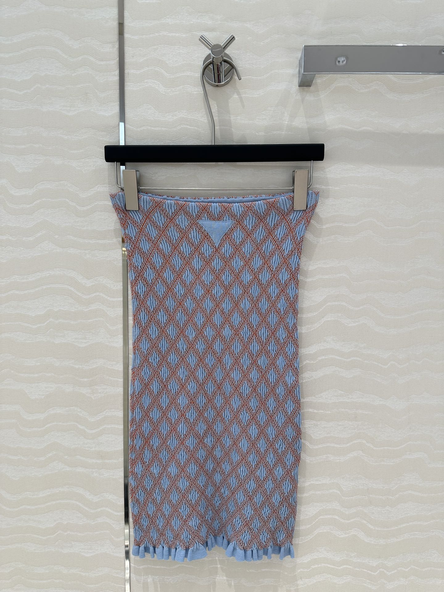 Prada Long Skirt Blue mix Orange Cotton Poliamide