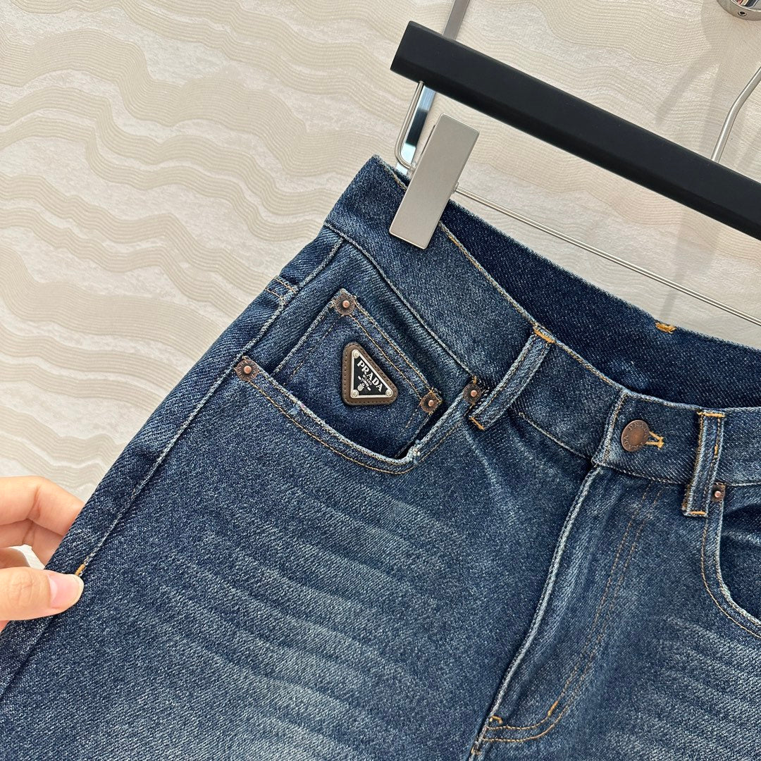 Prada Denim Short Blue cotton