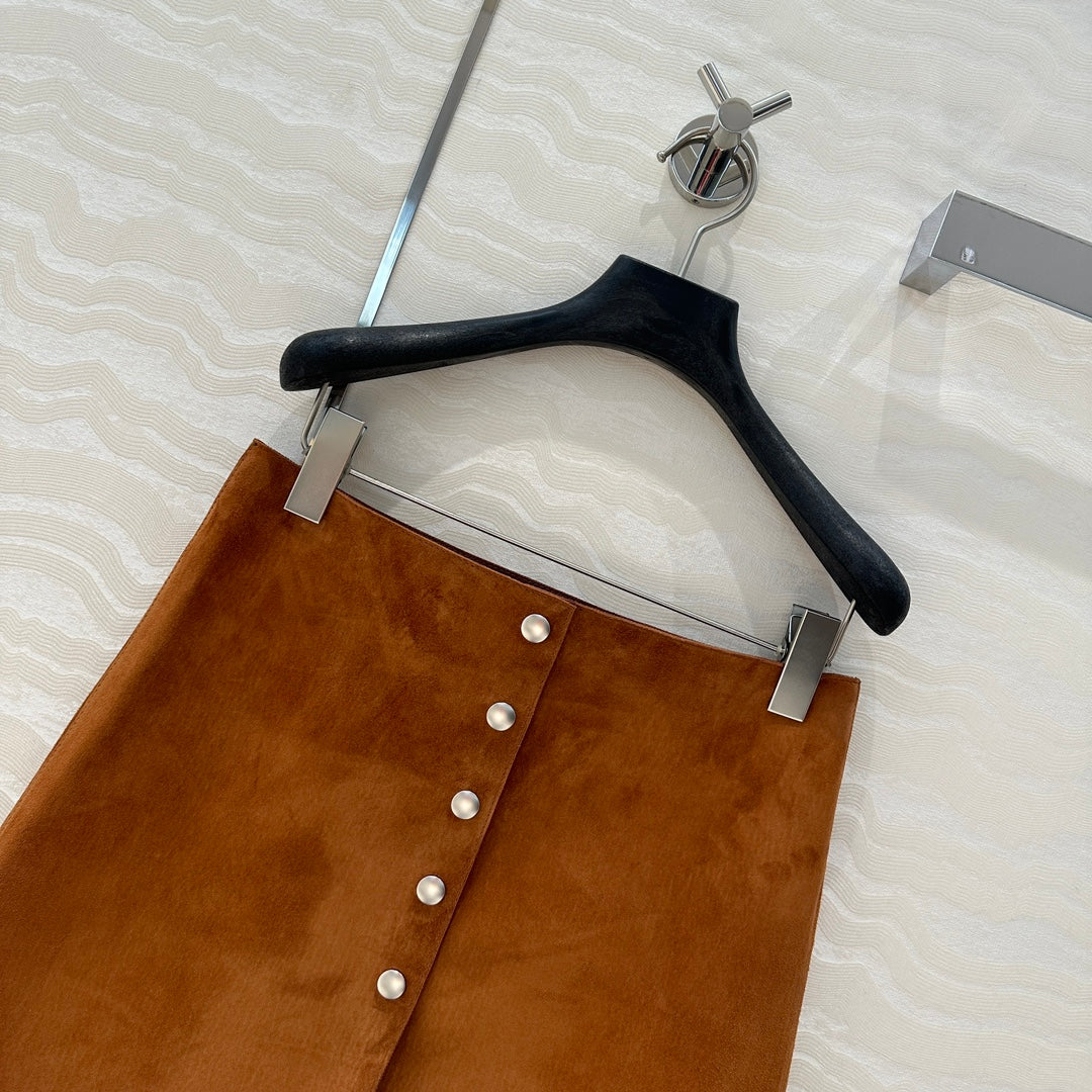 Prada Skirt Brown Lambskin