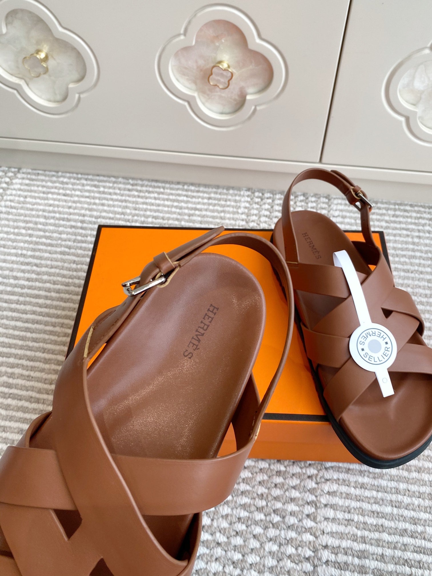 HM Heracles Sandals Brown Calfskin 291451