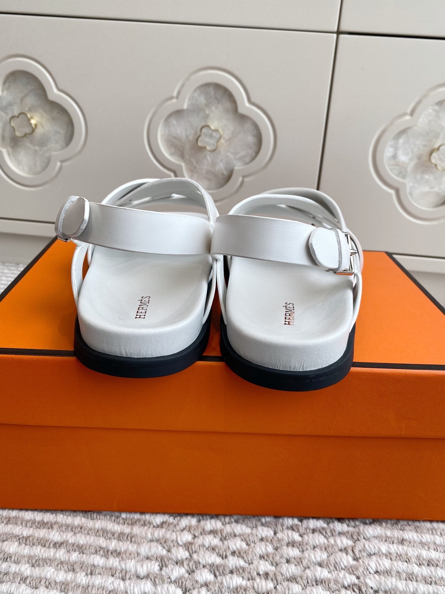 HM Heracles Sandals White Calfskin 291452