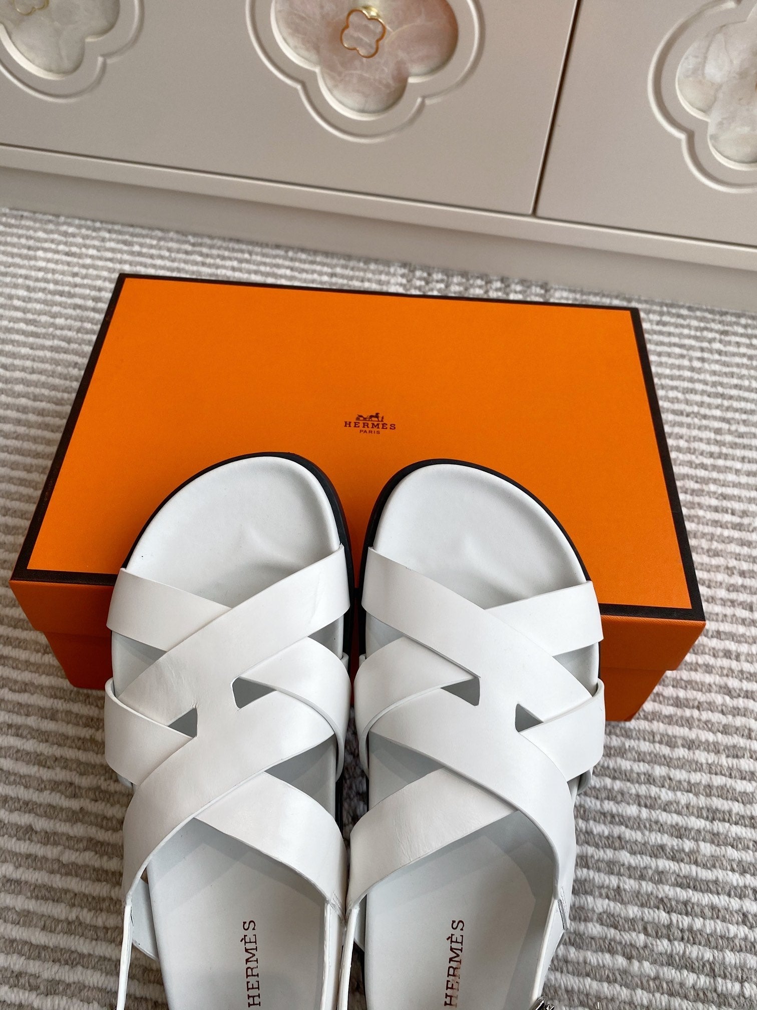 HM Heracles Sandals White Calfskin 291452