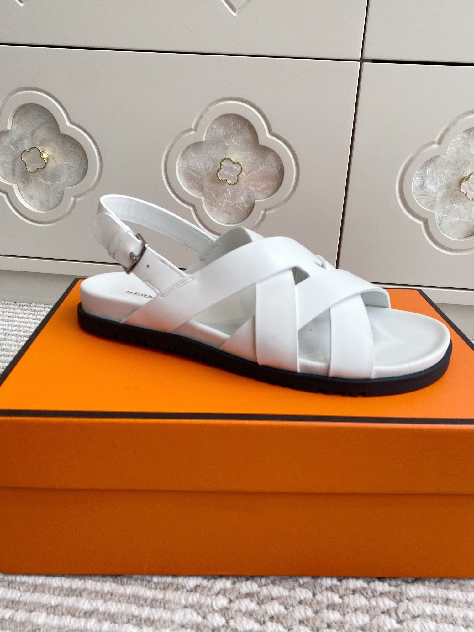 HM Heracles Sandals White Calfskin 291452