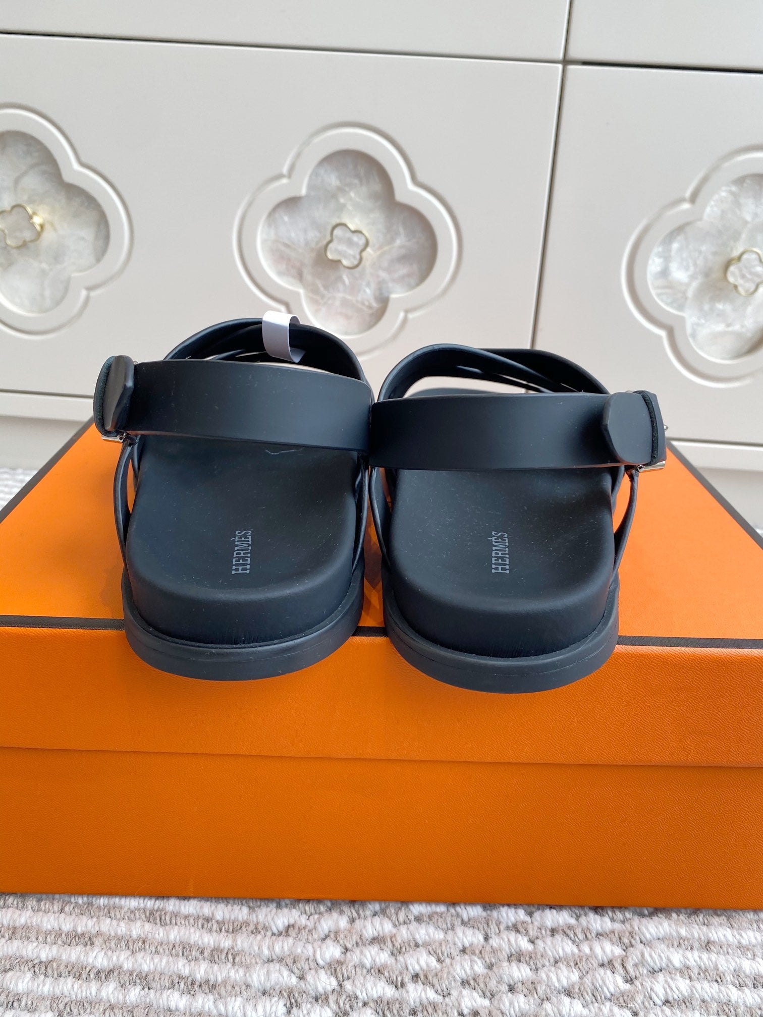 HM Heracles Sandals Black Calfskin 291453