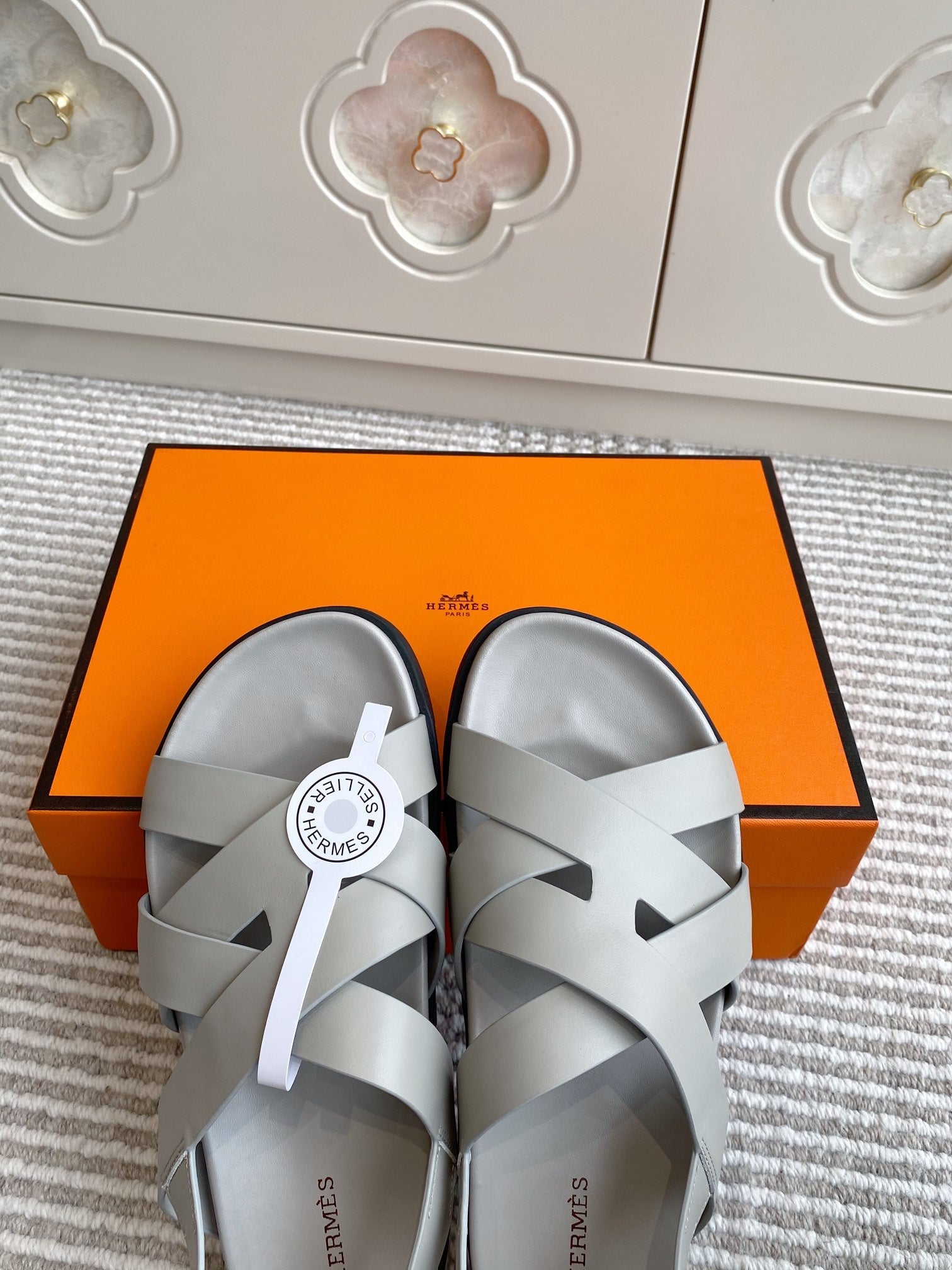 HM Heracles Sandals Ivory Calfskin 291454