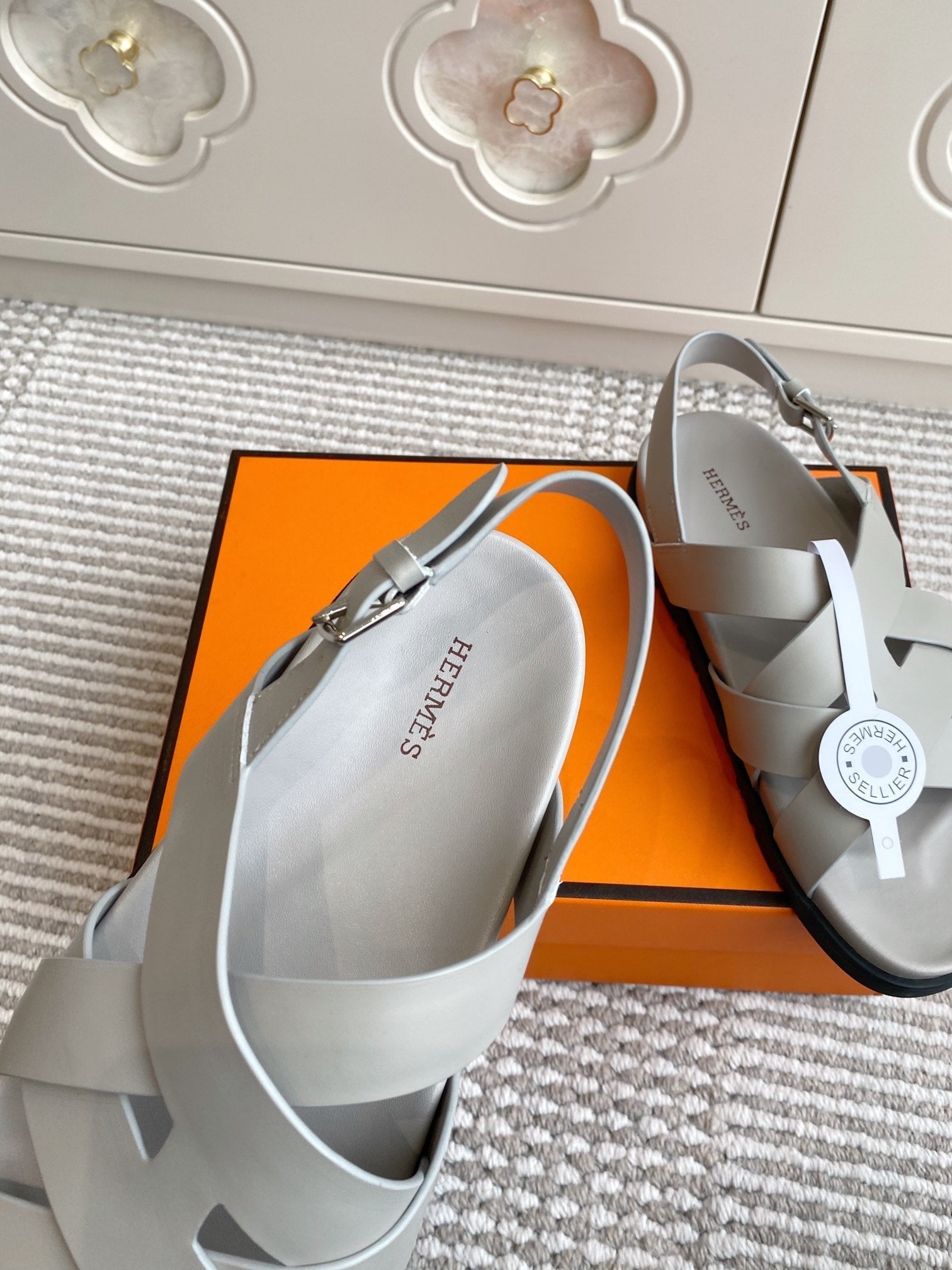 HM Heracles Sandals Ivory Calfskin 291454