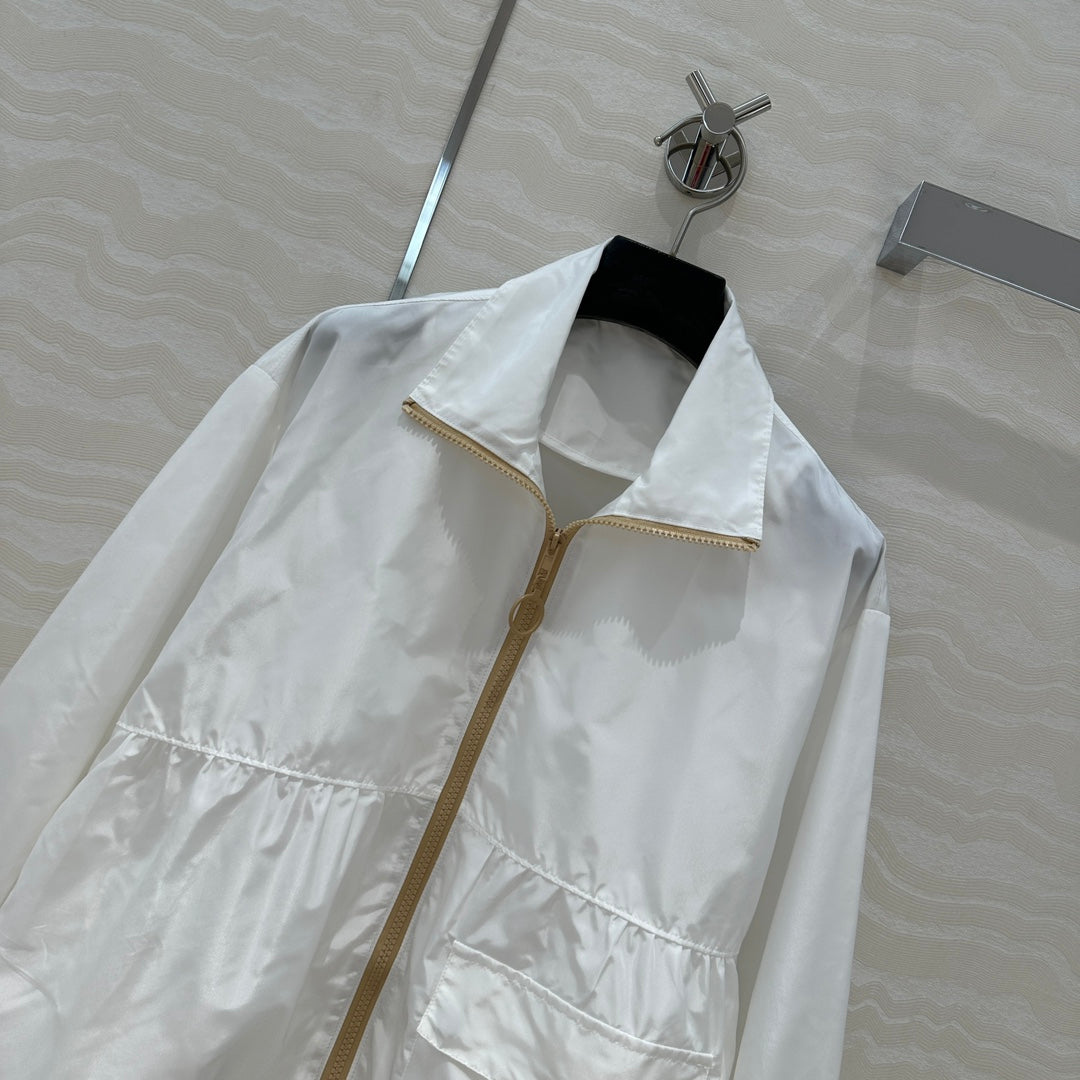 Prada Zipper Jacket White Polyester