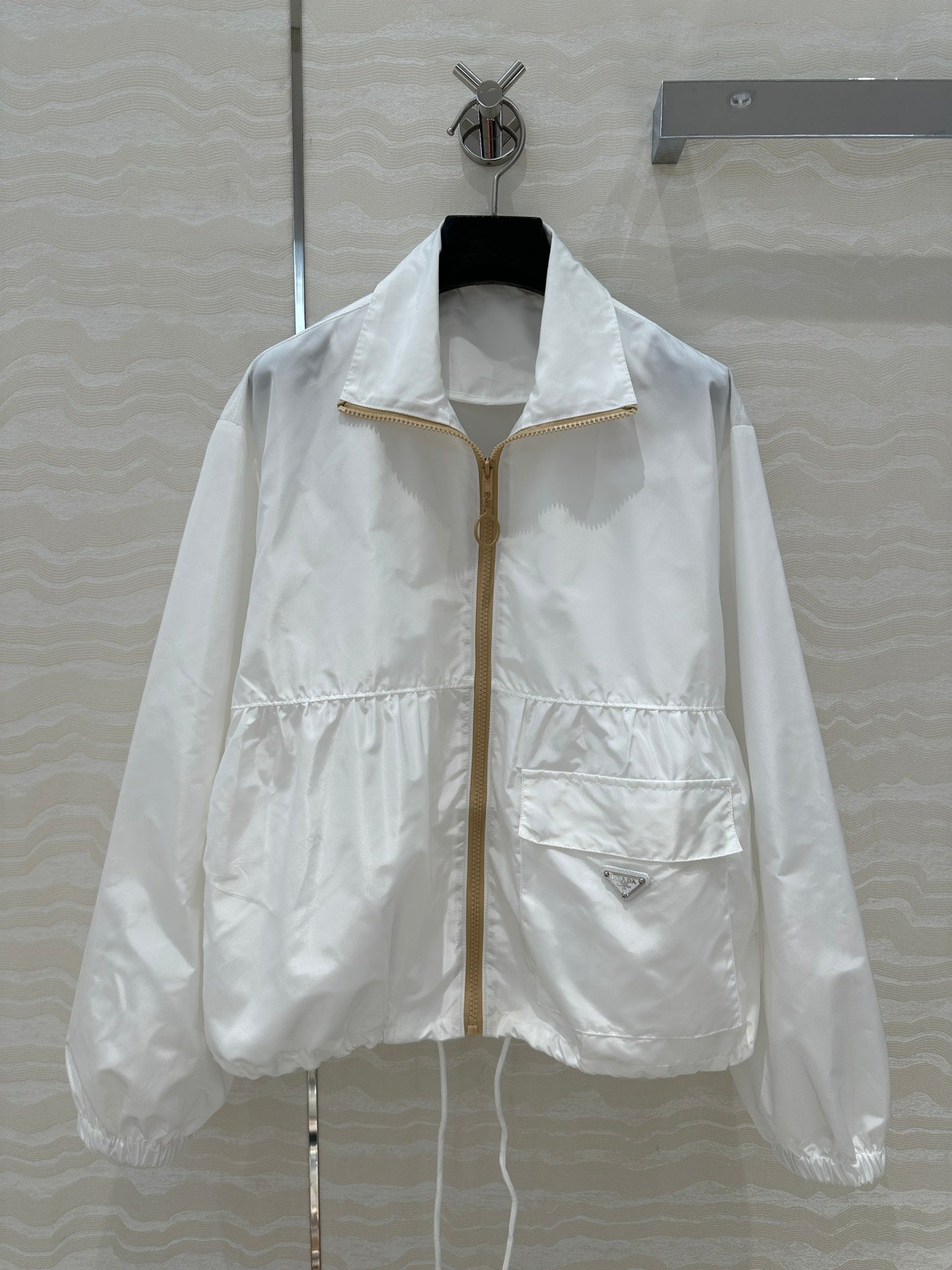 Prada Zipper Jacket White Polyester