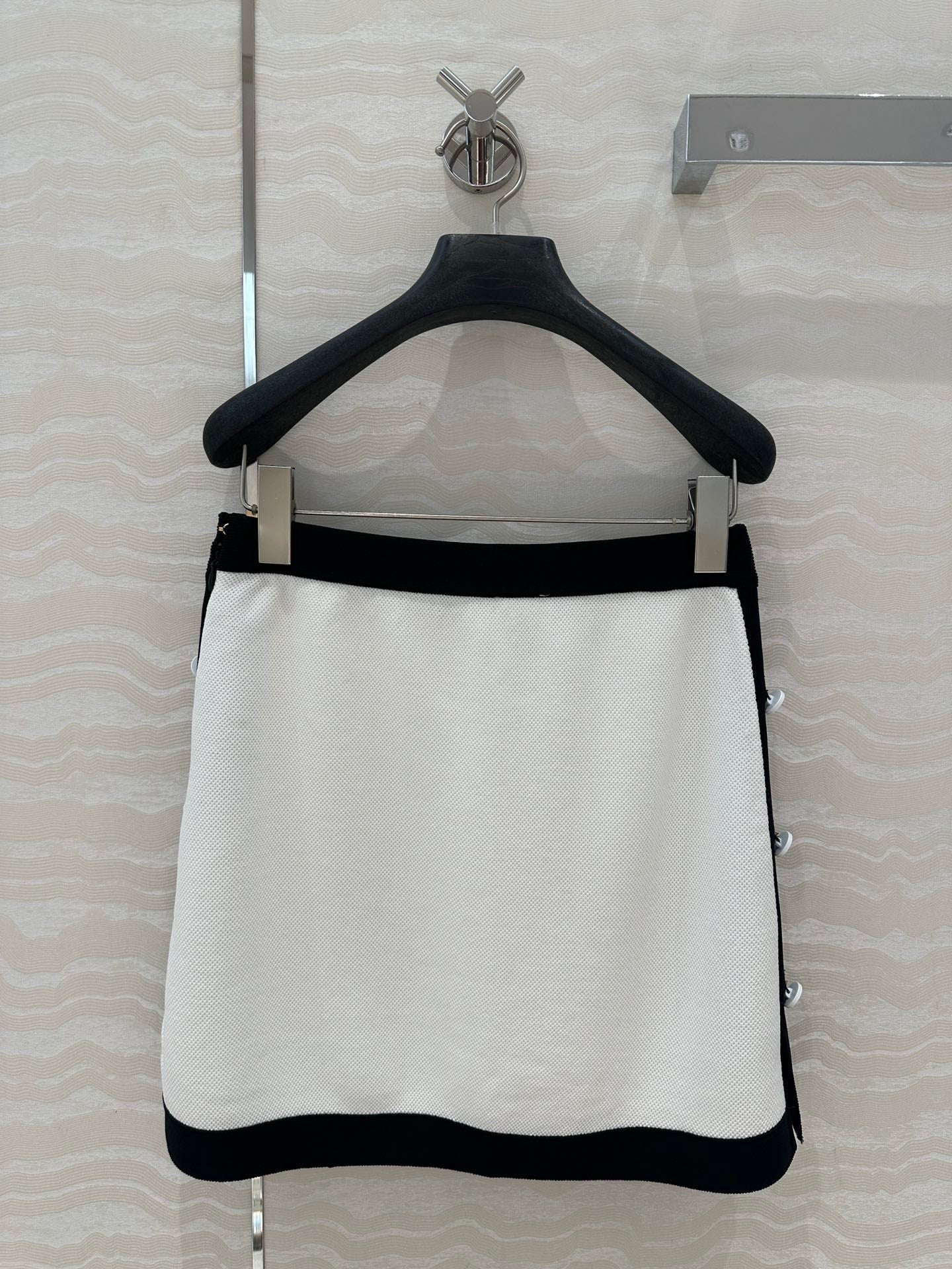 CD Knitted Skirt White Rayon Polyester