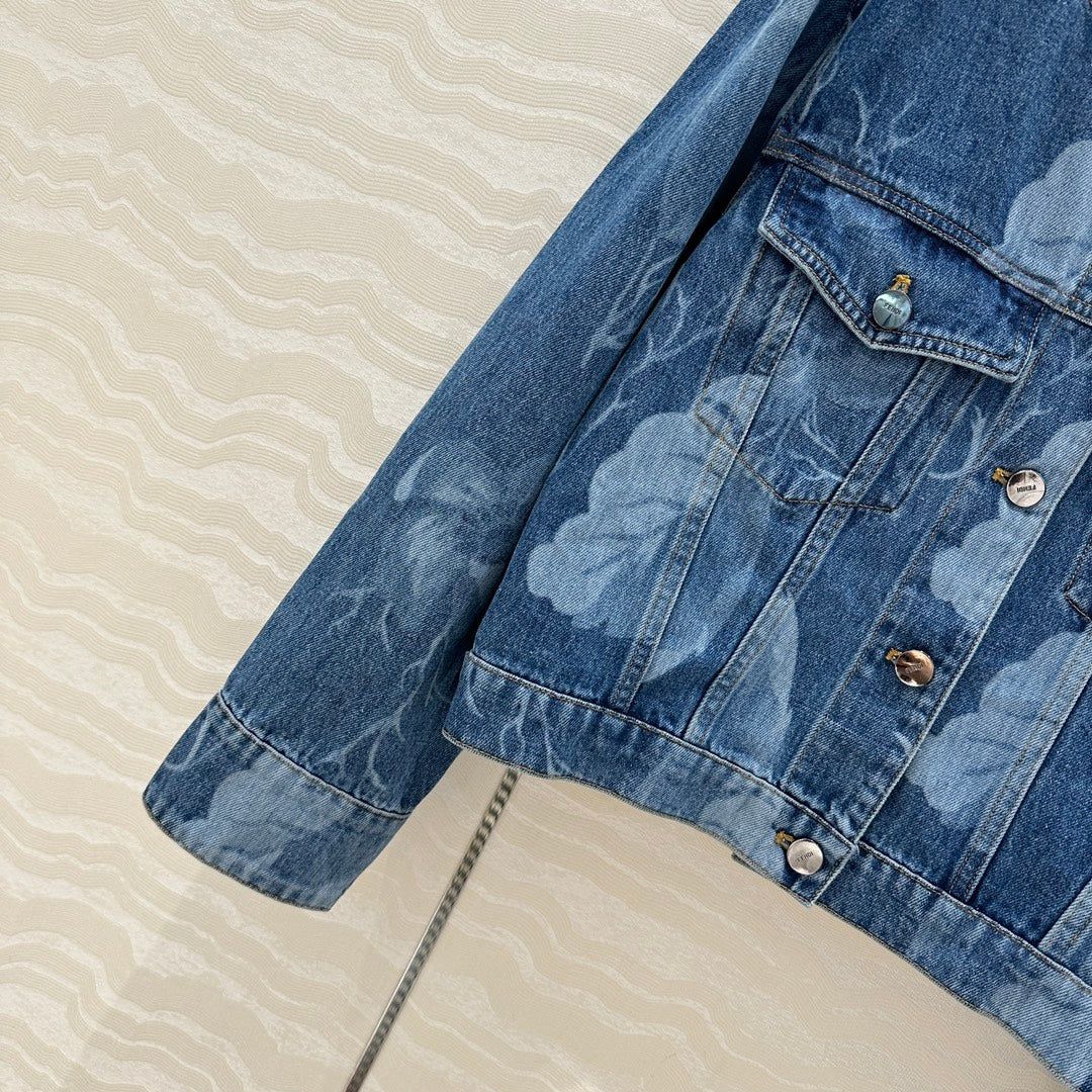 Fendi Flower Denim Jacket  Blue cotton