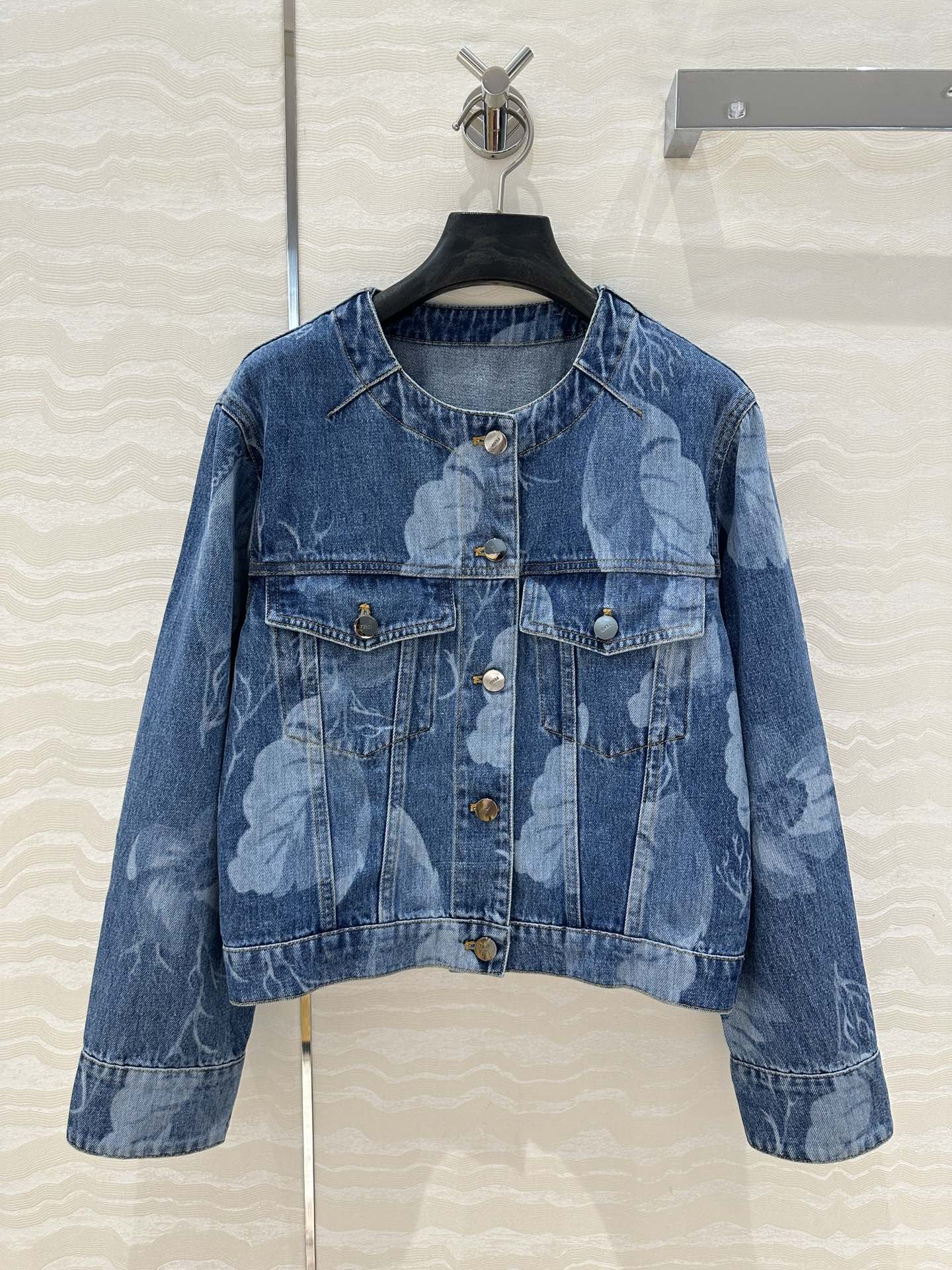 Fendi Flower Denim Jacket  Blue cotton
