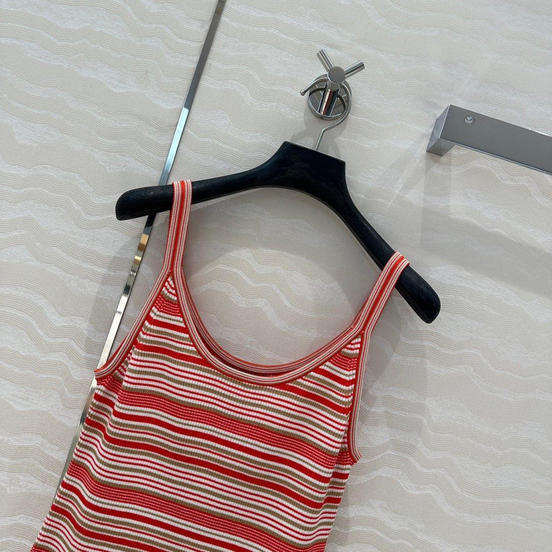 Fendi Knitted Camisole Red Cotton