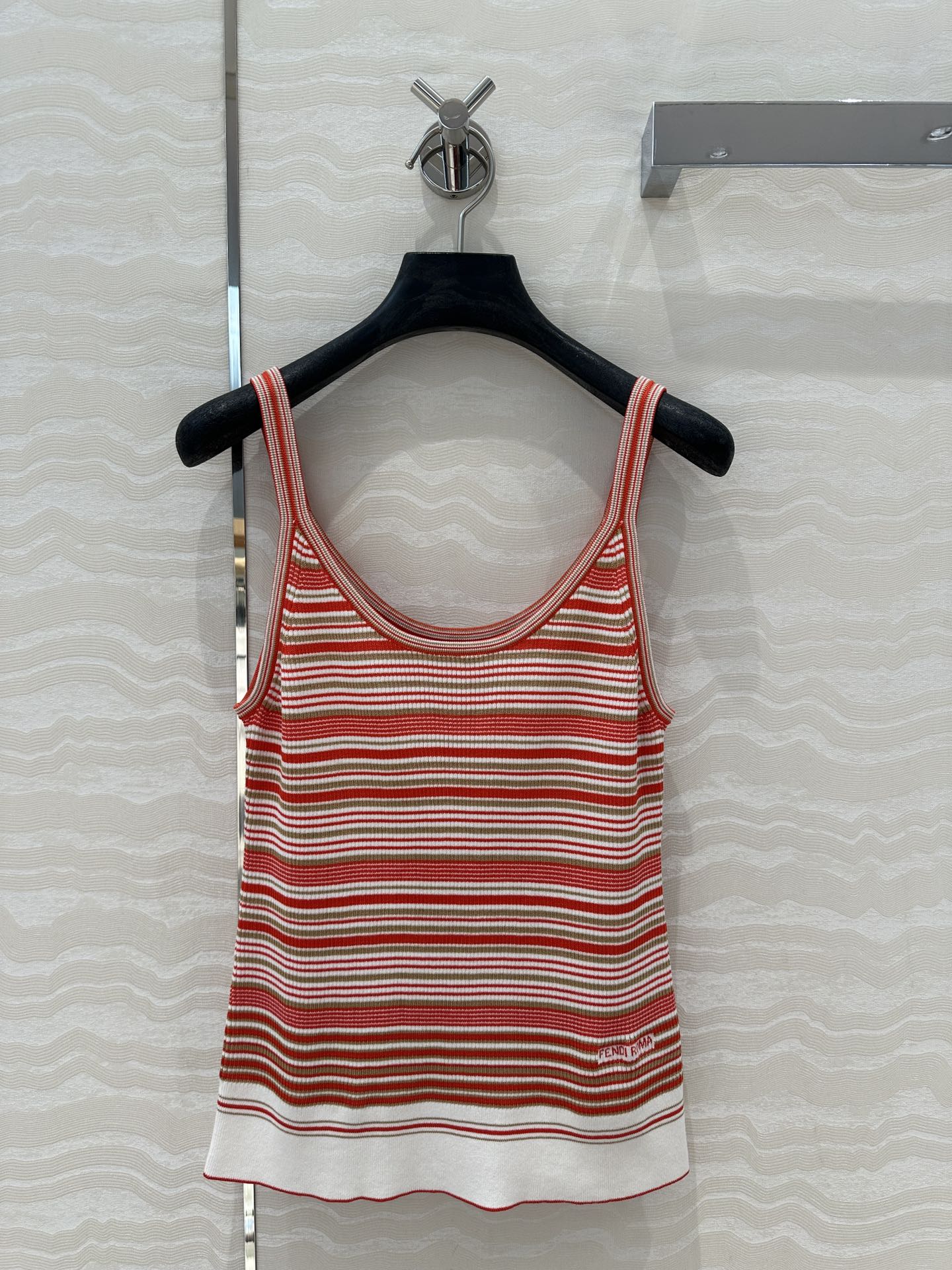 Fendi Knitted Camisole Red Cotton
