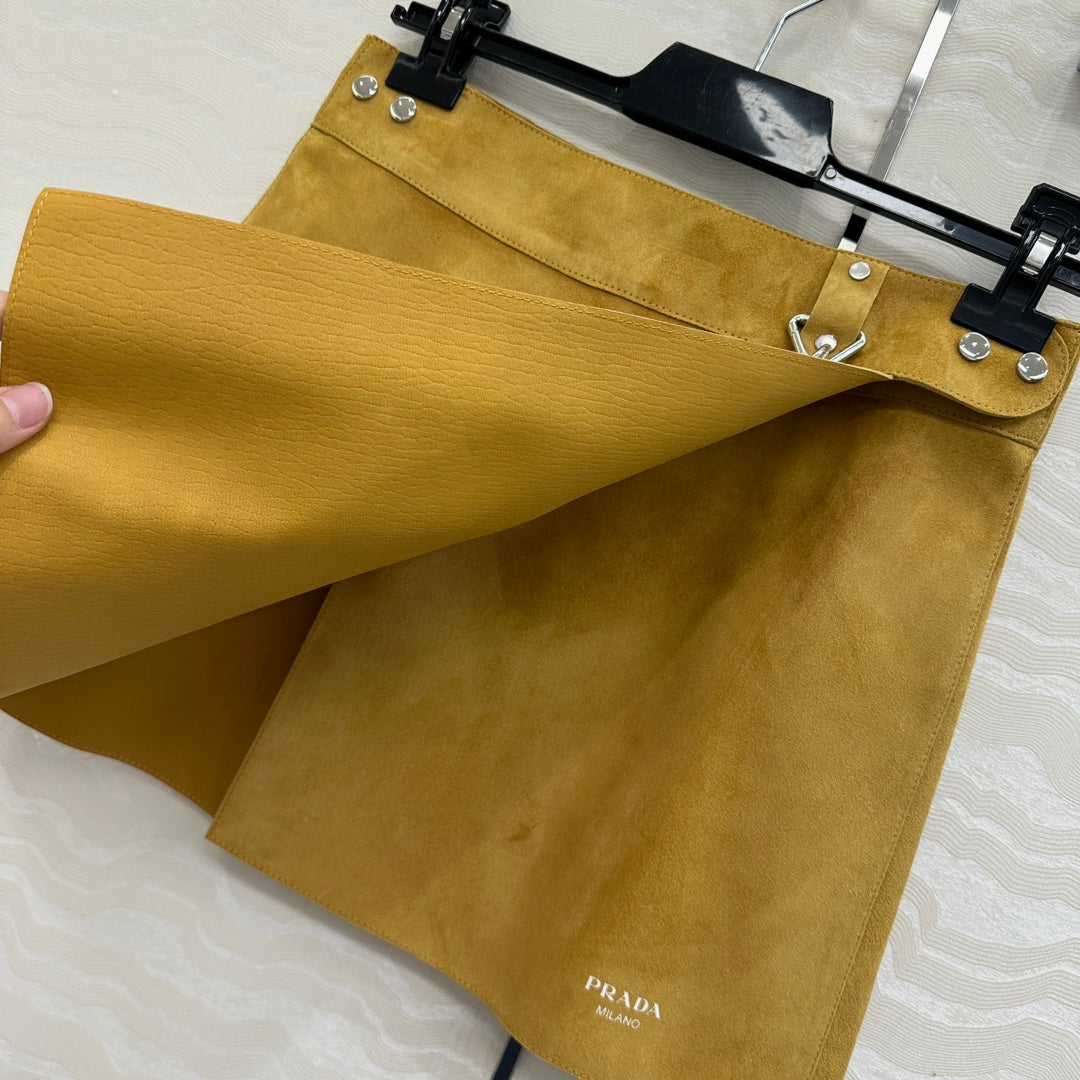 Prada Skirt Yellow Lambskin