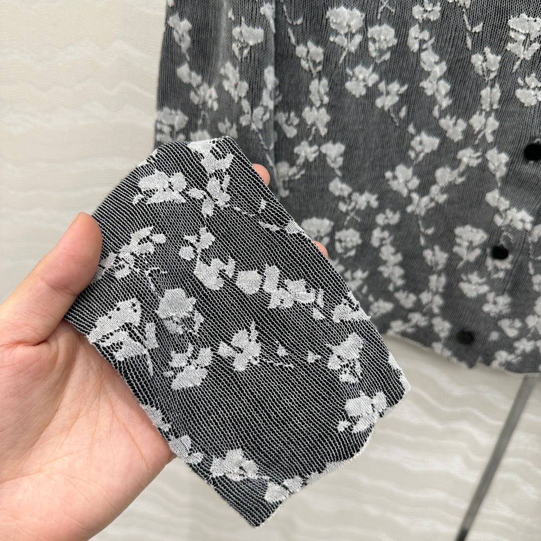 Fendi Knitted Cardigan Dark Gray Cotton Viscose