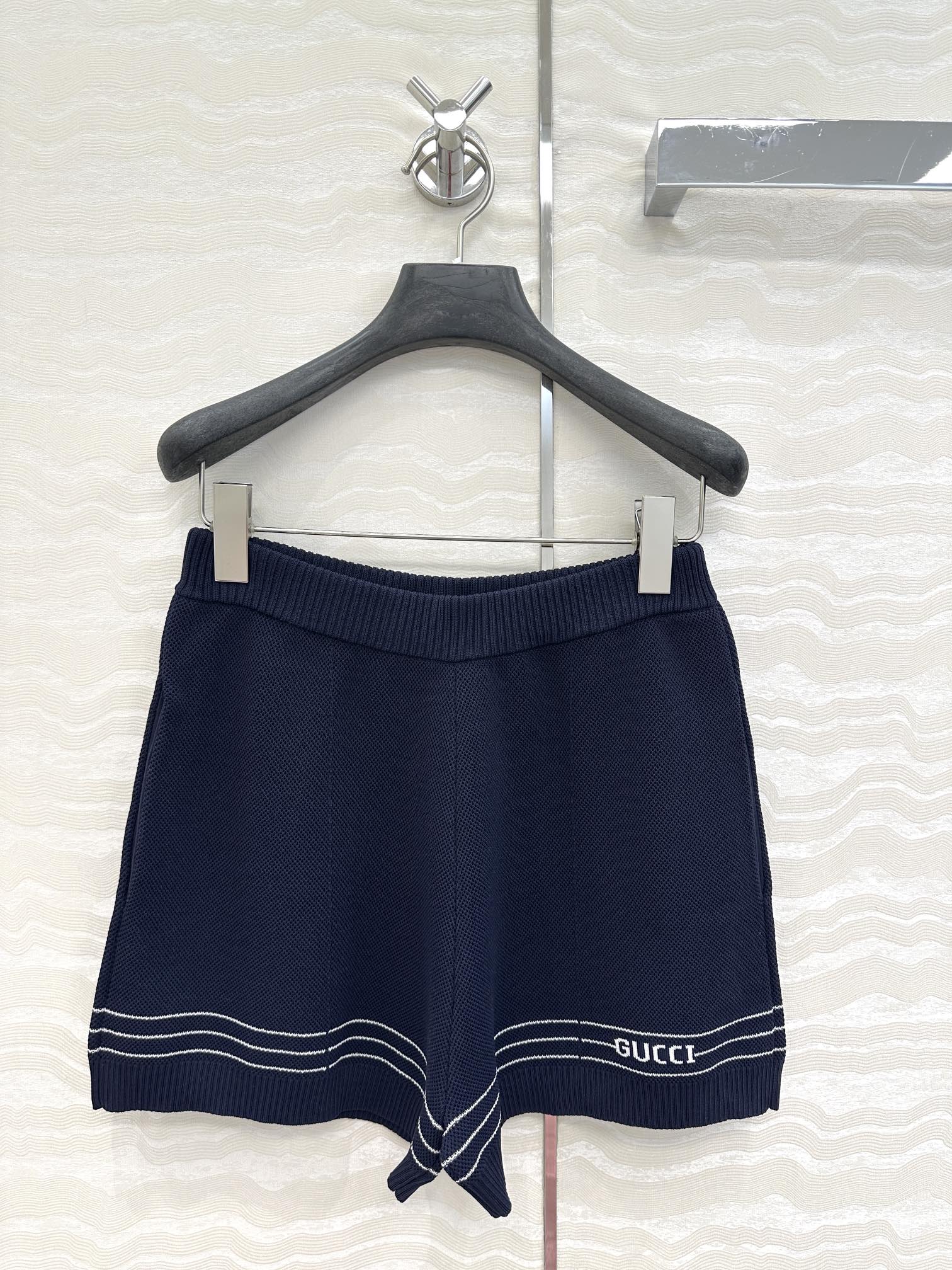 Gucci Knitted Shorts Dark Blue Viscose