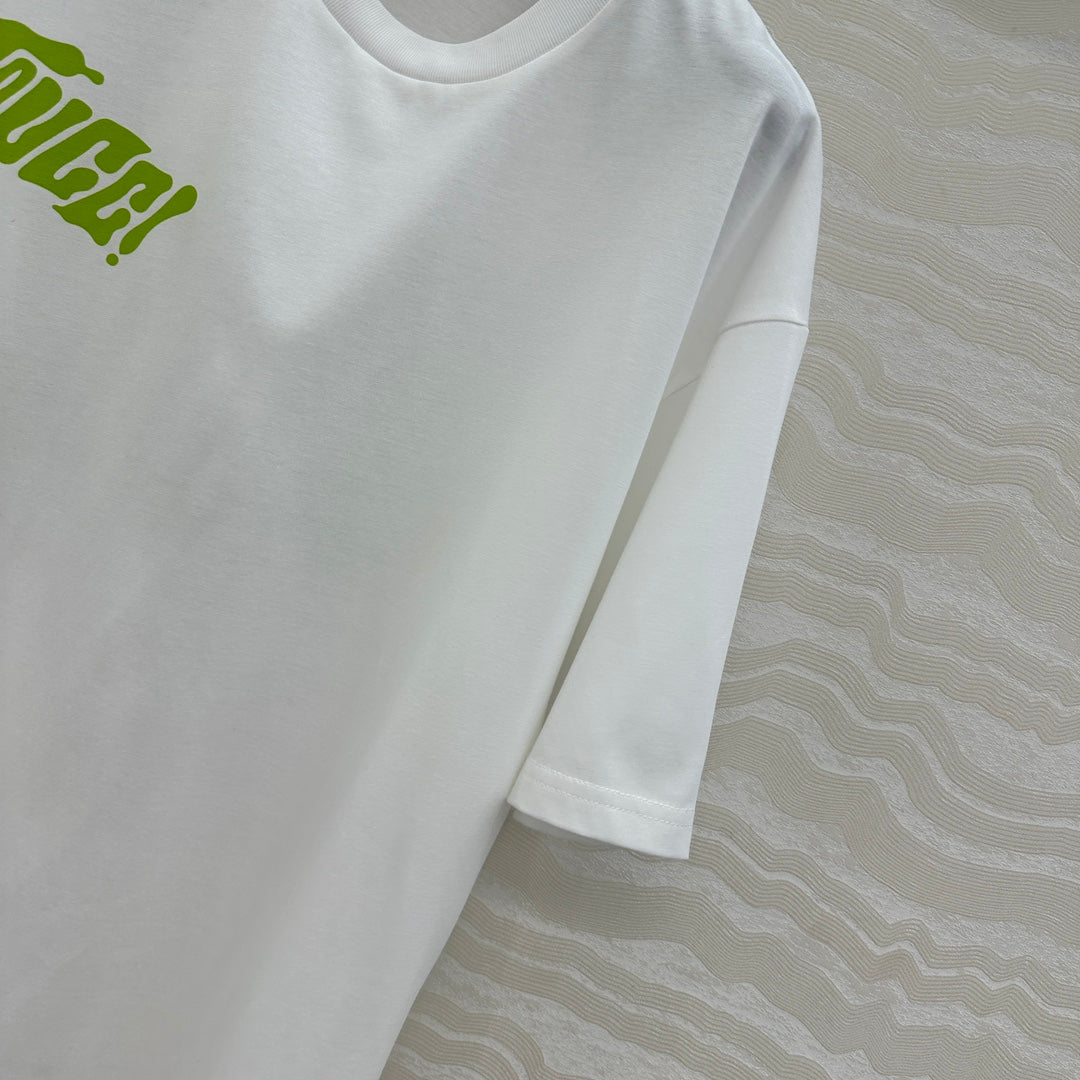 Gucci Short-sleeved T-shirt White Green Cotton