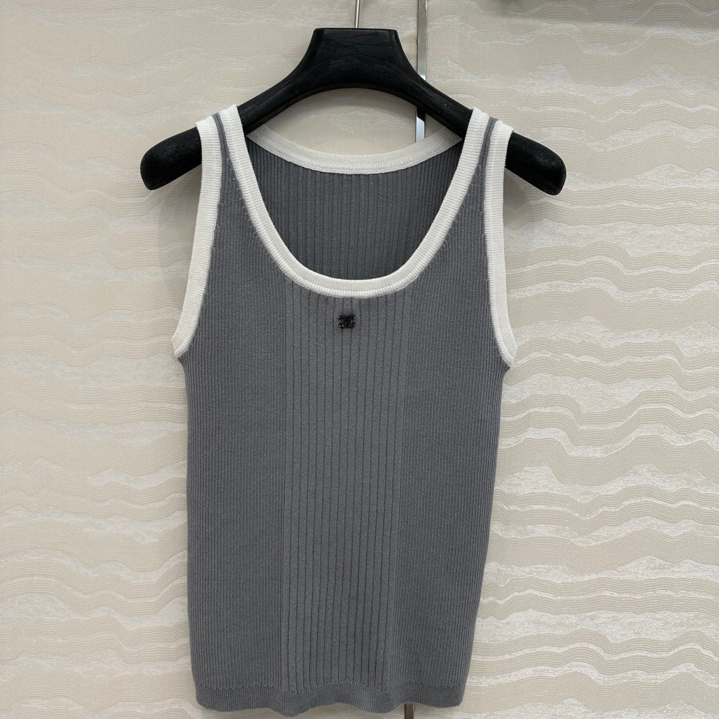 CC Knitted Vest Gray Cotton