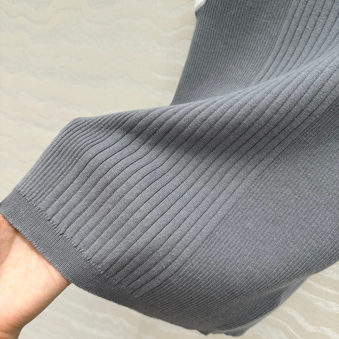 CC Knitted Vest Gray Cotton