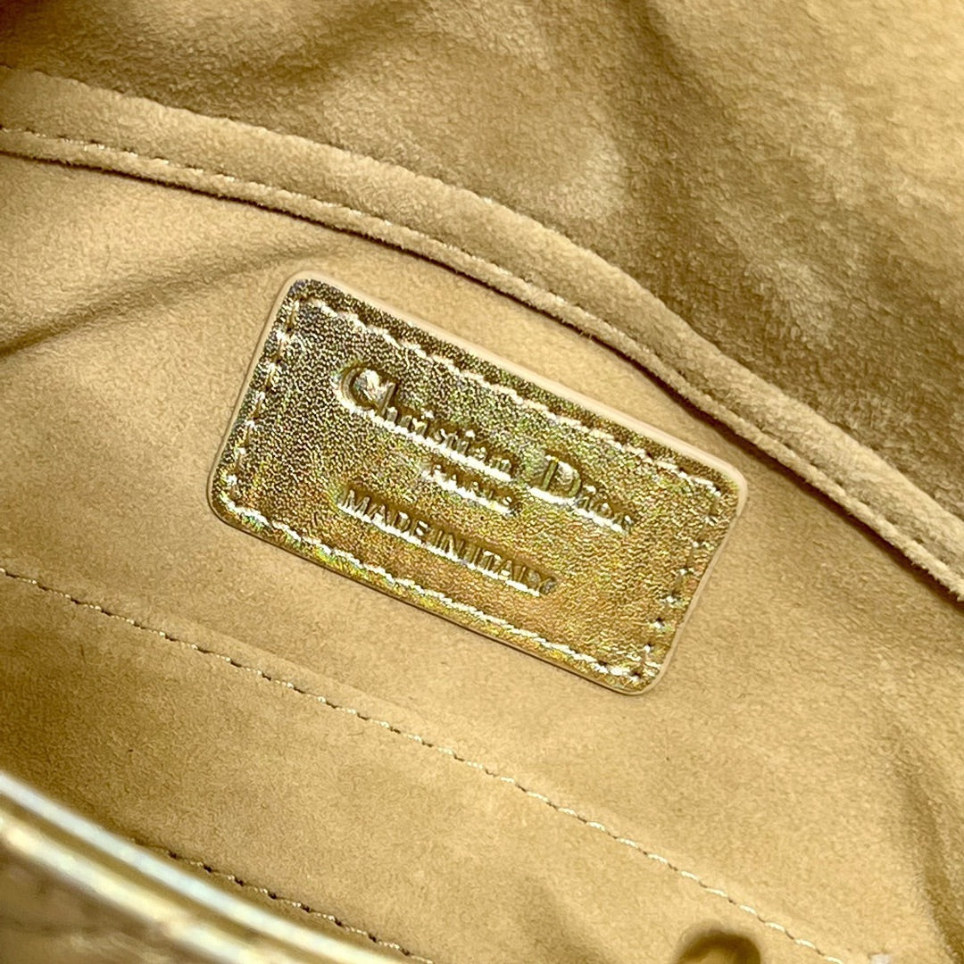 CD Lady D-Joy 16 Gold Lambskin 336621