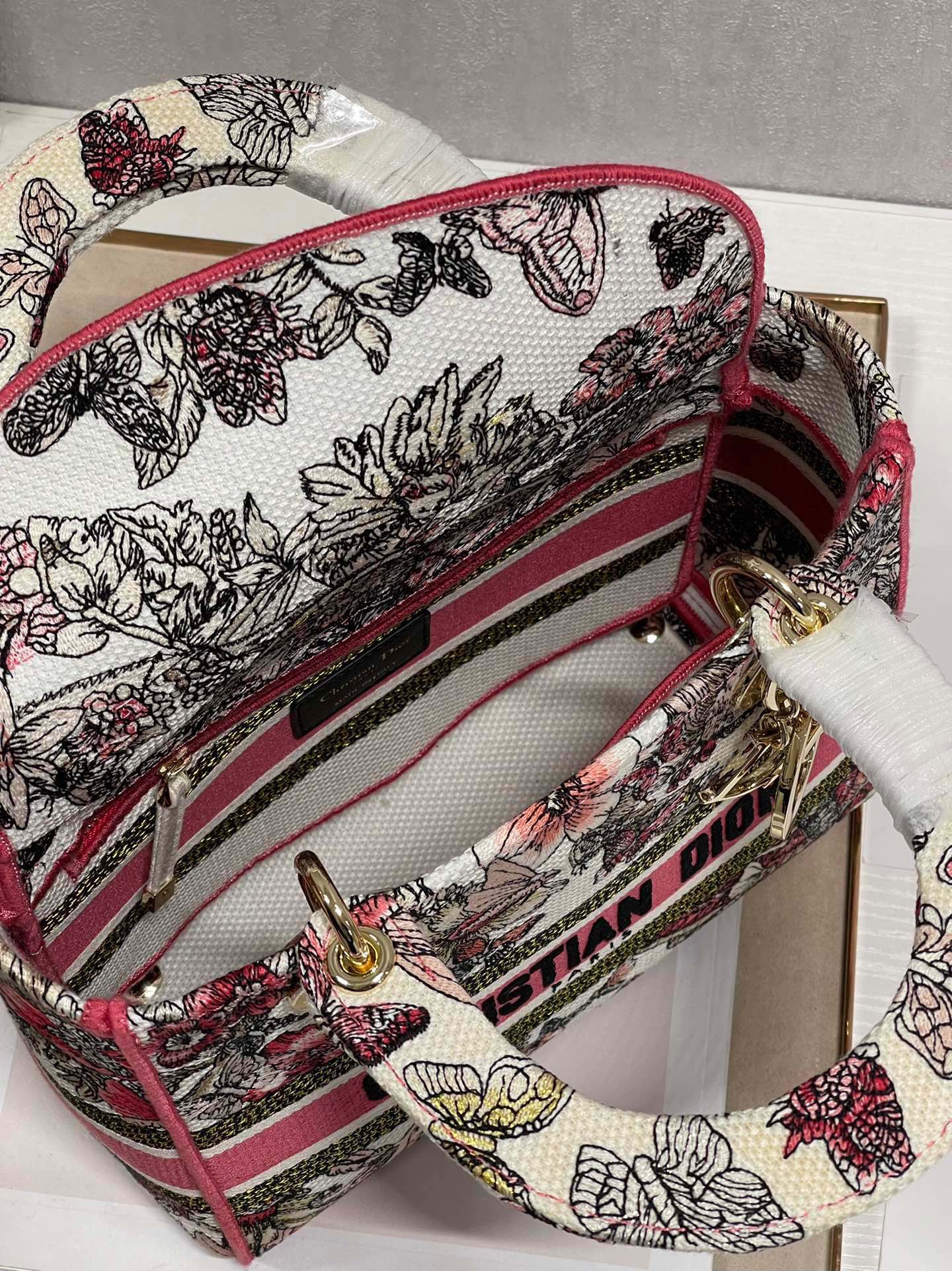 CD Colorful Butterfly 24 Lady Dior Bag Canvas 336709